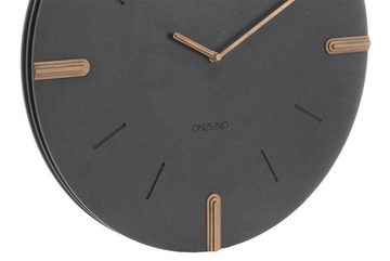 ONZENO Wanduhr THE WOODY. 46x46x3.3 cm (handgefertigte Design-Uhr)