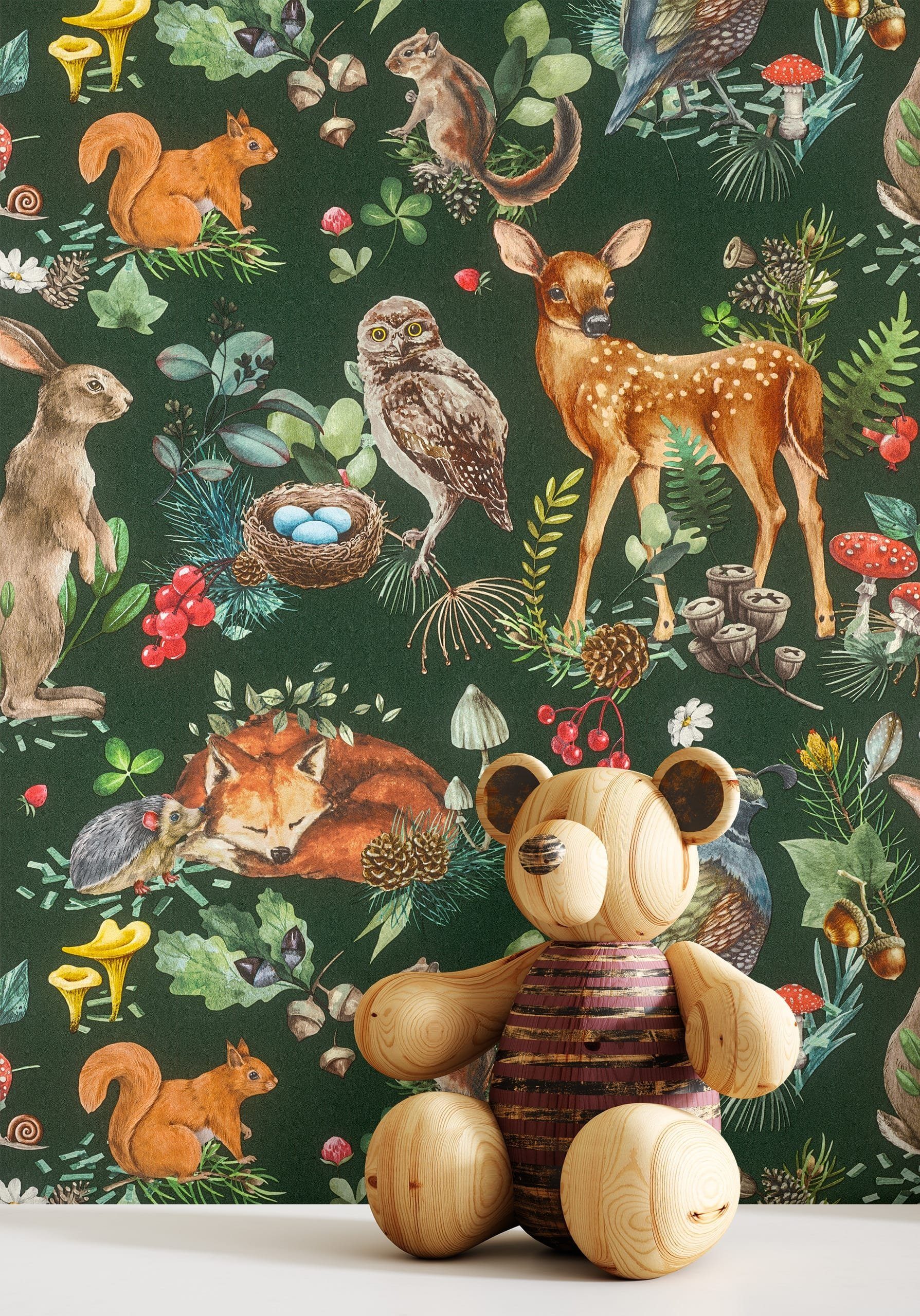Newroom Vliestapete, Grün Tapete Kinder Tiere günstig online kaufen