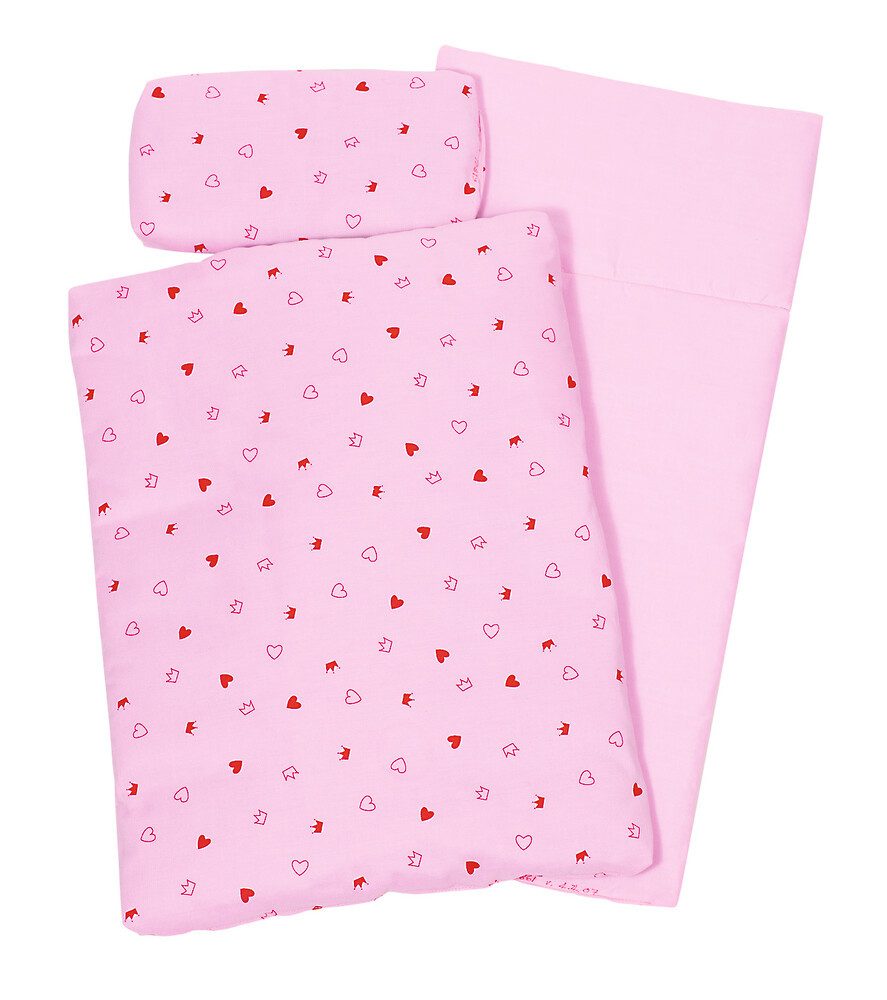 goki Puppenbett Set: Puppenbett mit Puppenbettzeug (4tlg)
