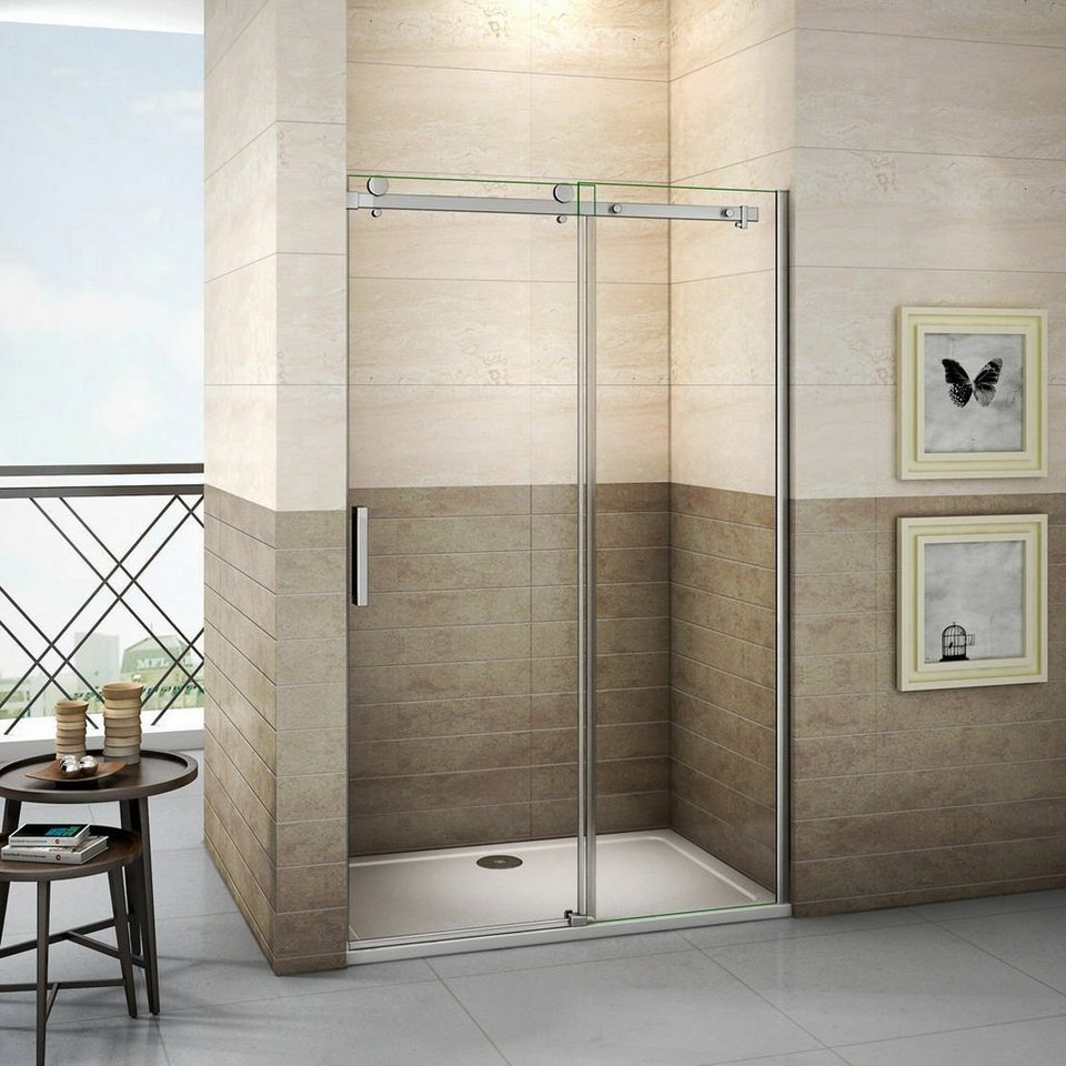 duschspa Dusch-Schiebetür »Duschabtrennung Duschkabine Schiebetür Eckdusche Dusche Nischentür 8mm NANO Glas Tür«, Einscheibensicherheitsglas,…