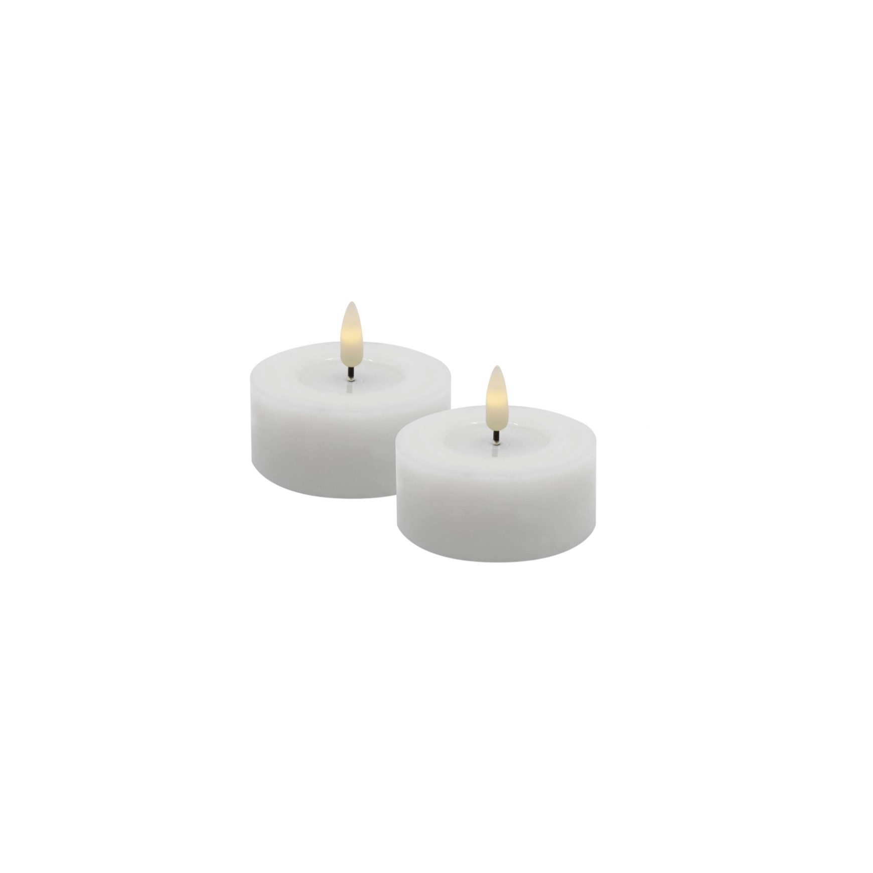 LC Home LED-Kerze 2er Set Candela Lights LED Teelicht Echtwachs fernbedienbar