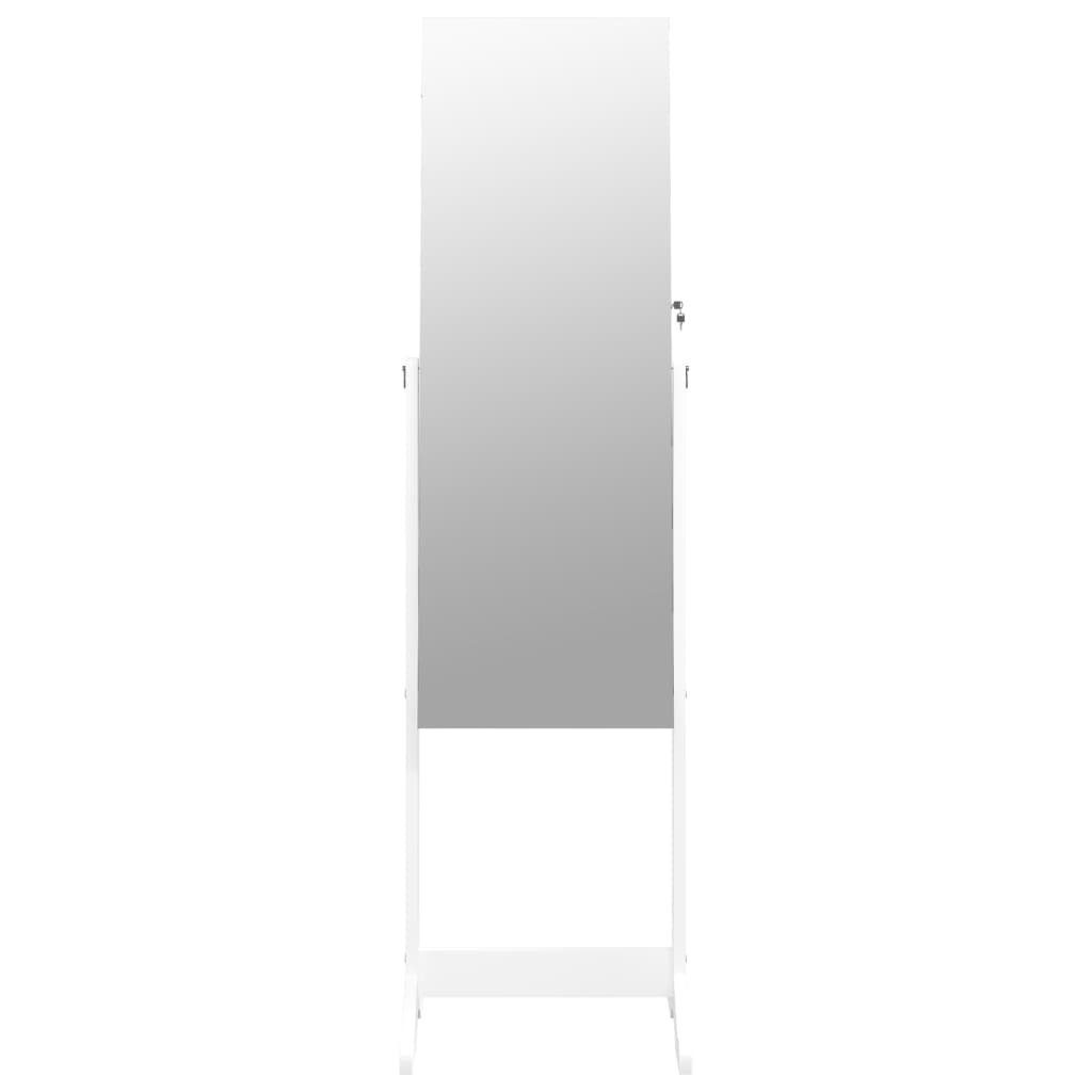 Freistehend Weiß 42x38x152 Weiß Spiegel-Schmuckschrank (1-St) cm Spiegel | Weiß vidaXL