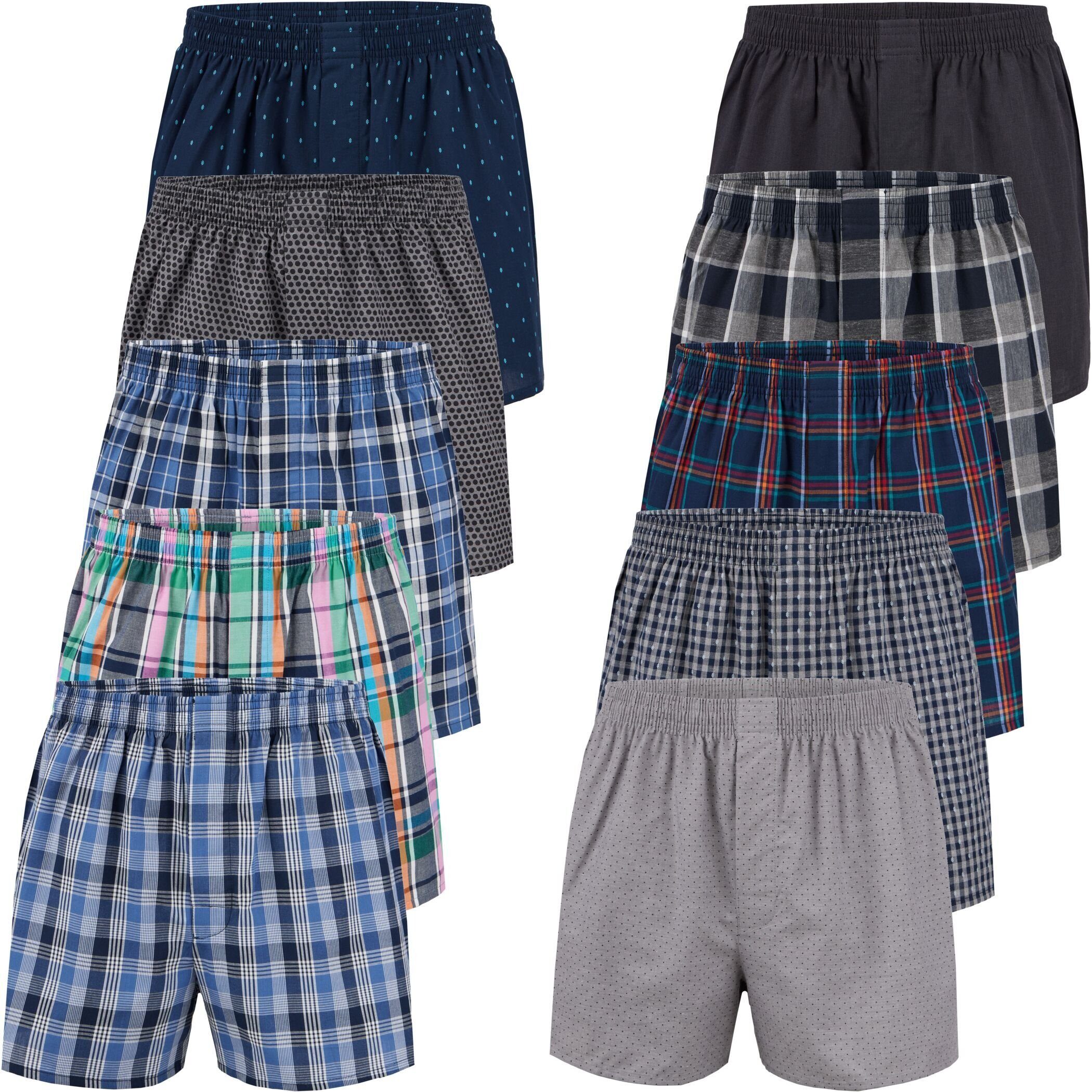 City Life Boxershorts Herren Unterhosen Baumwolle Webboxer (10er Pack) Spar günstig online kaufen