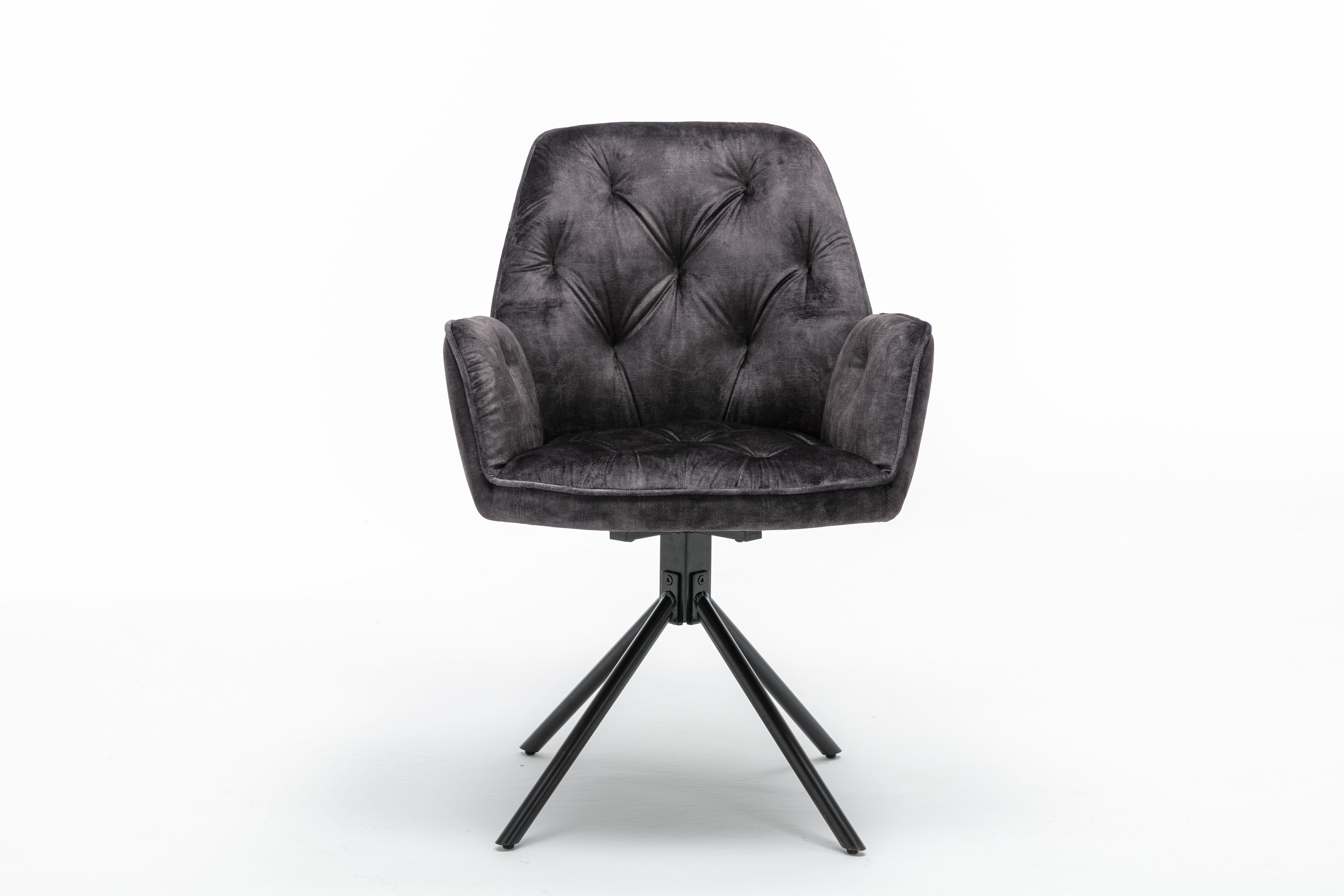 verschiedenen Sitzschale, Metall, byLIVING Beine drehbare Esszimmerstuhl aus (2er-Set), Anthrazit Farben 360° in SARINA