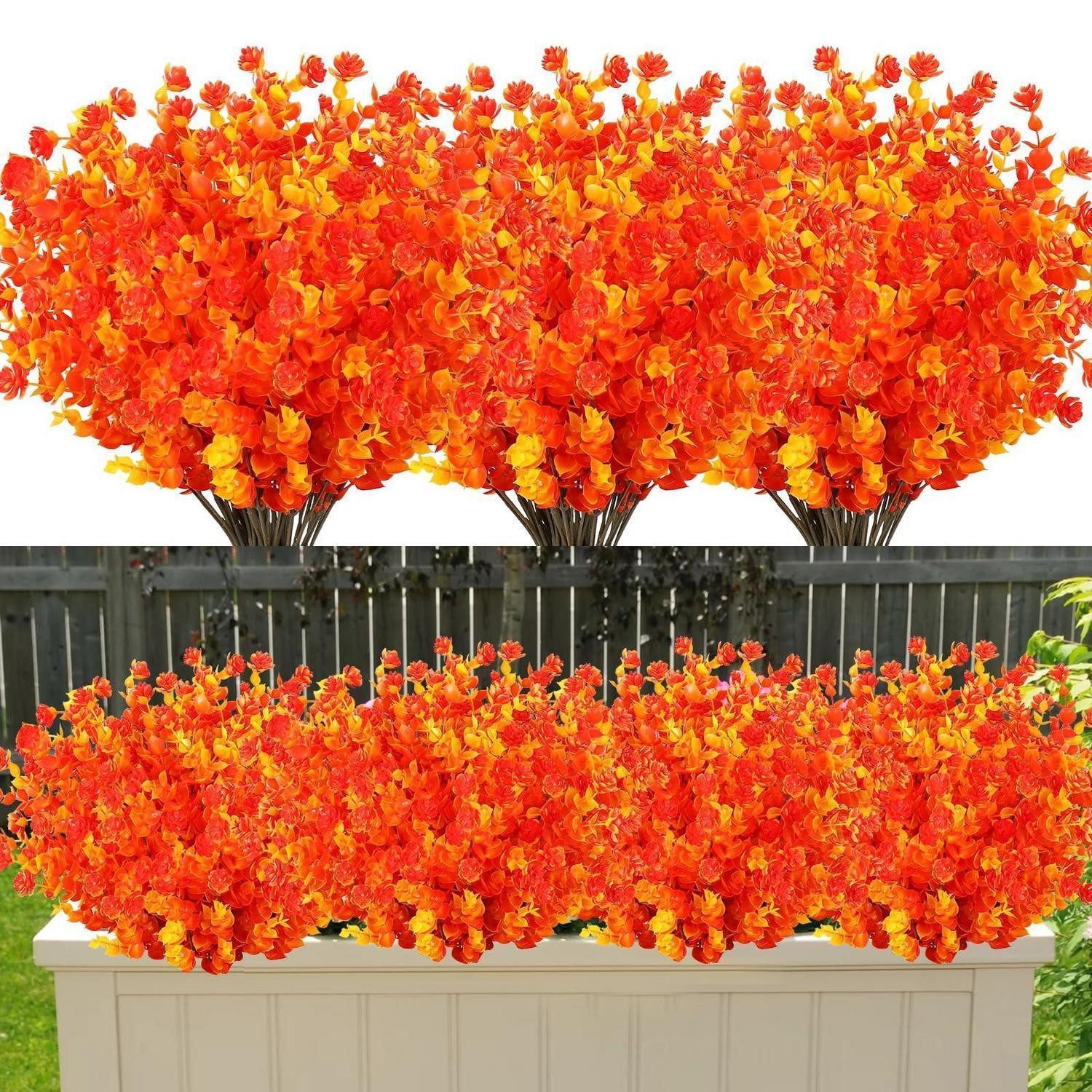Kunstblumenstrauß Kunstblumen Herbst 8 Bündel Golden UV-beständig, LuxusKollektion