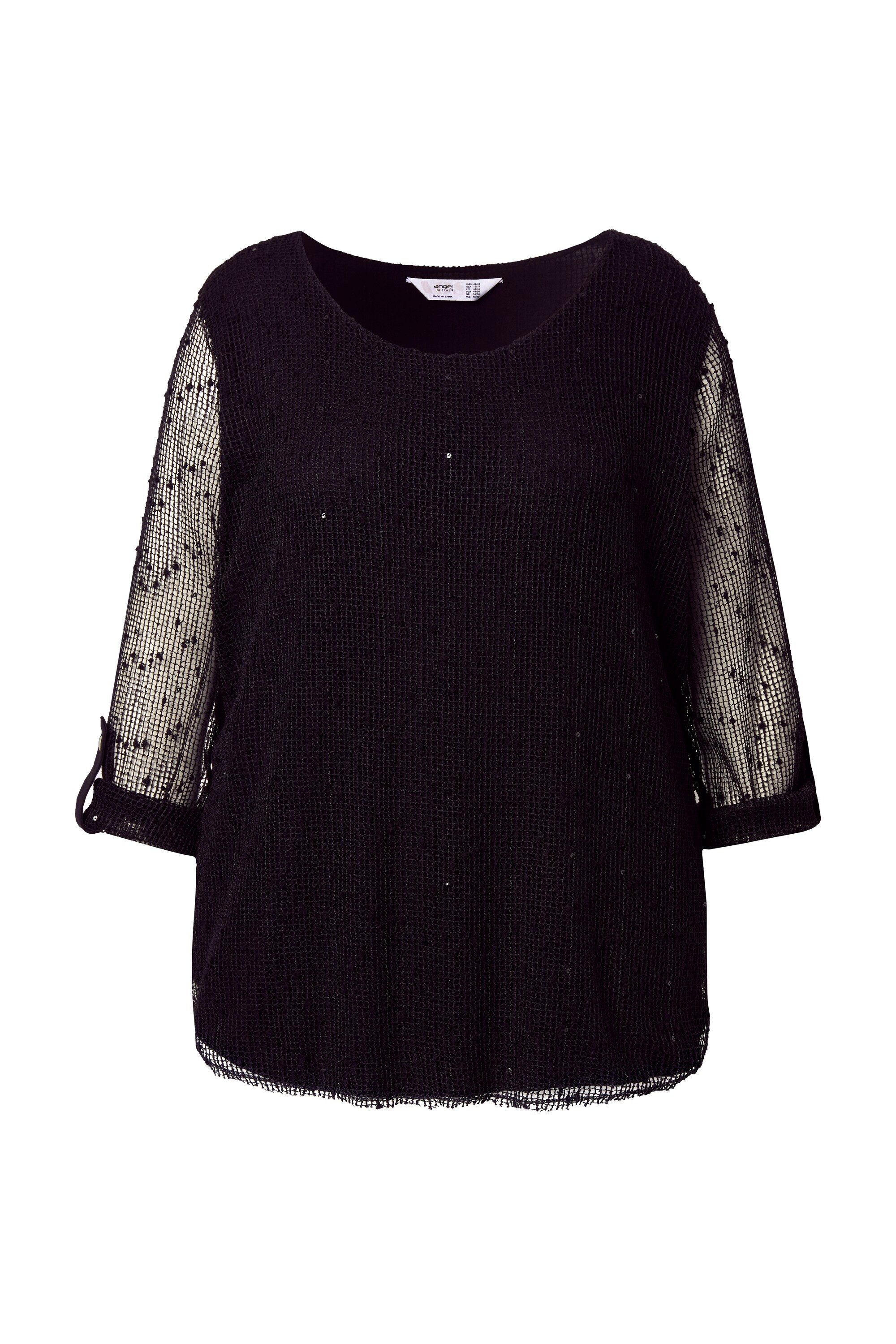 Angel of Style Druckbluse Bluse Regular Fit doppellagig Netz mit Pailletten günstig online kaufen