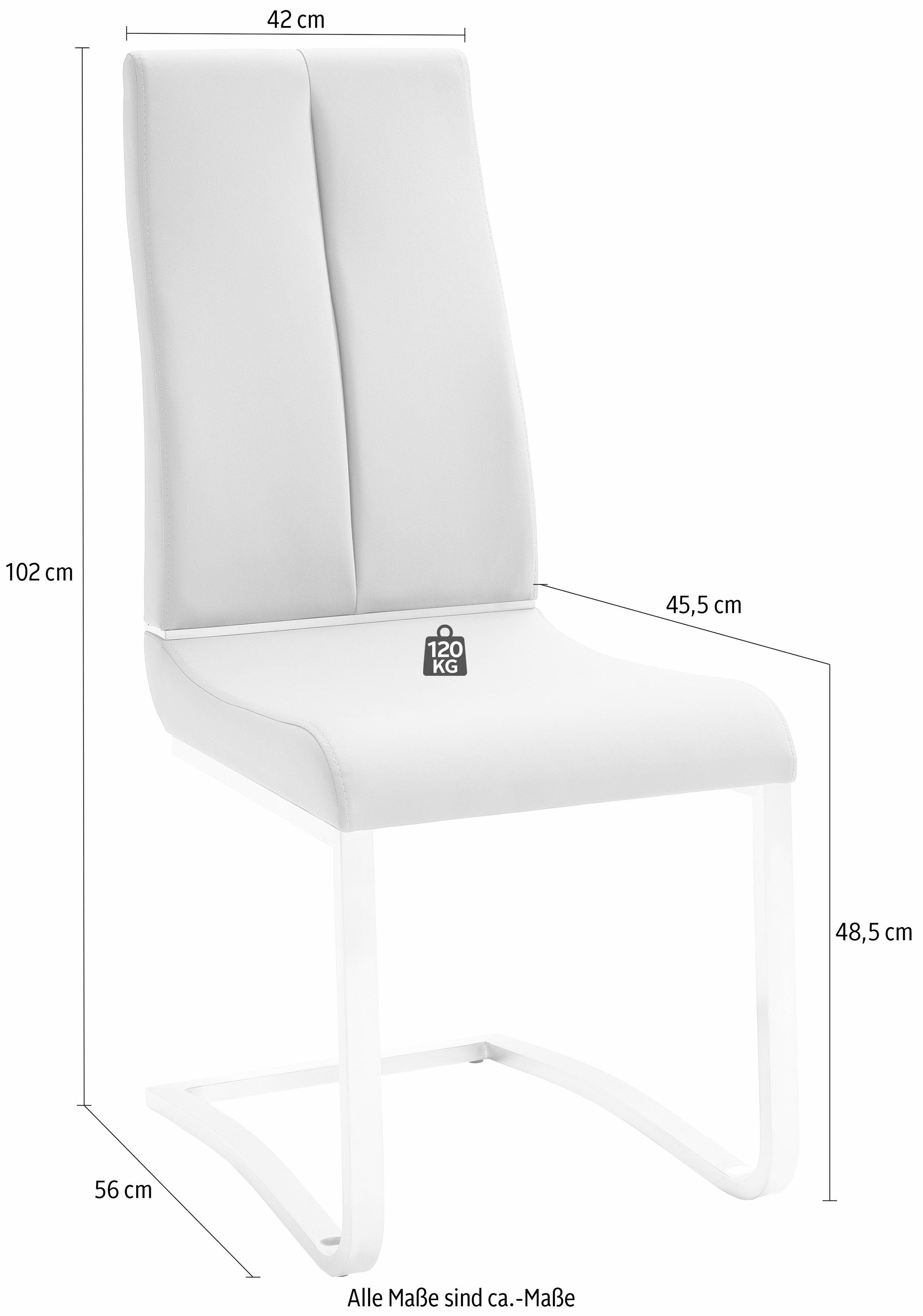 MCA furniture Pescara braun belastbar Freischwinger bis Kg (Set, | St), Stuhl 120 2 braun