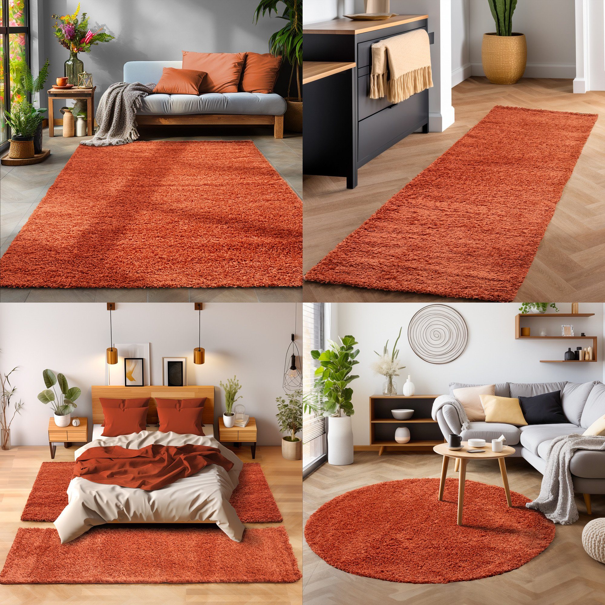 SIMPEX24 Teppich Unicolor - Einfarbig, Läufer, Höhe: 30 mm, Einfarbig Shagg günstig online kaufen