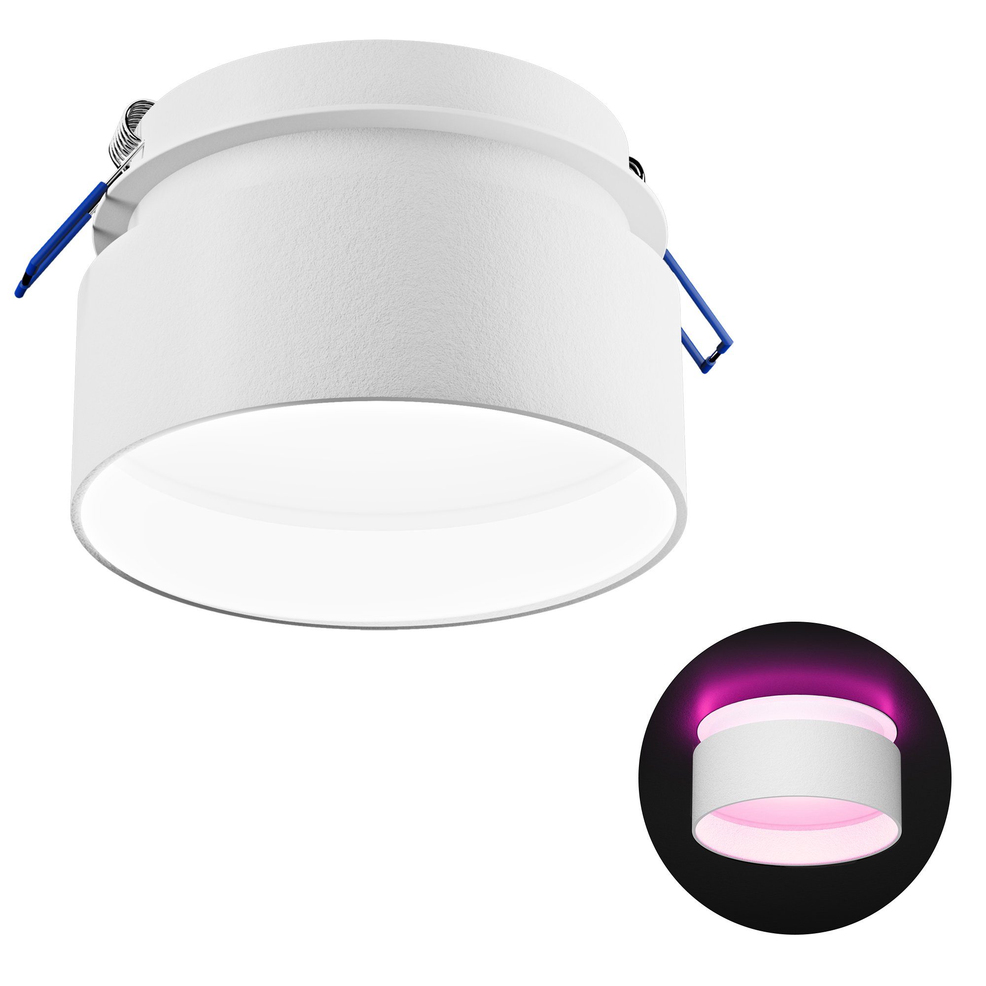 SSC-LUXon Aufbauleuchte Sudara Design LED Einbauleuchte weiss indirektes Licht mit LED, RGB