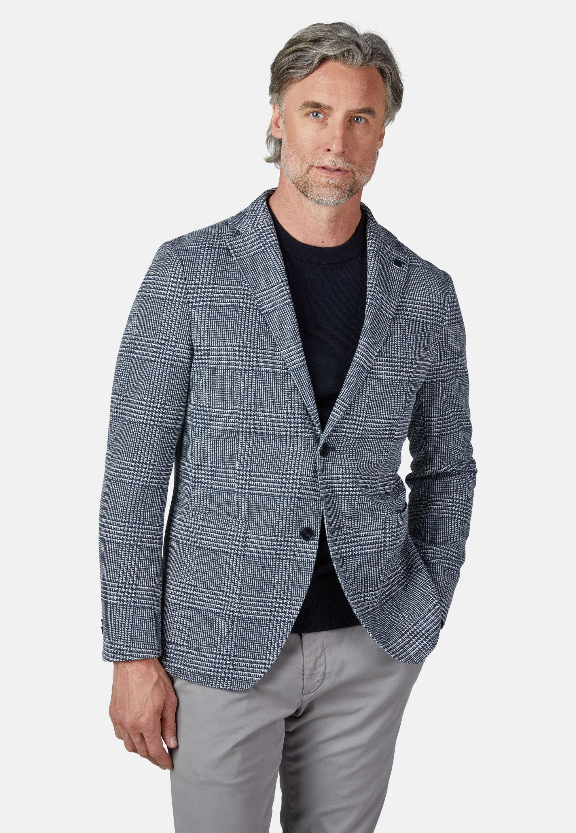 HECHTER PARIS Sakko JERSEY SAKKO MODERN FIT mit Zweiknopfverschluss