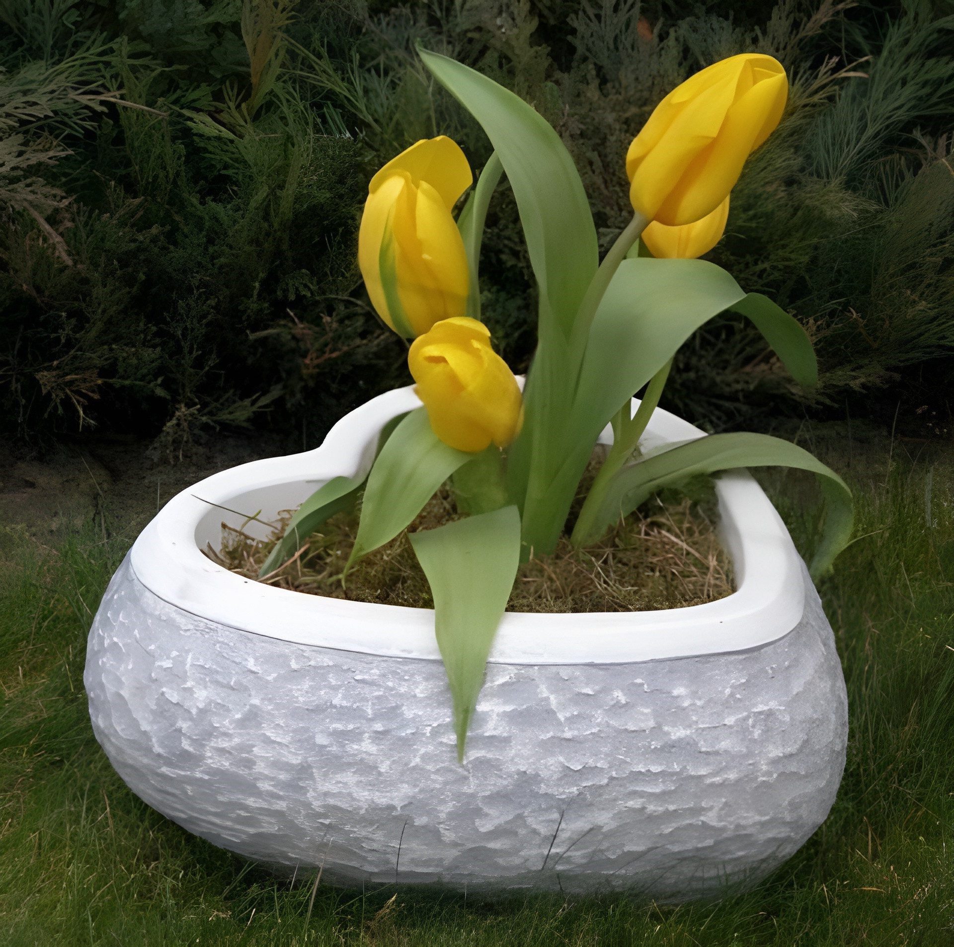 Xlmoebel Pflanzkübel Herz-Skulptur Pflanzkübel aus hochwertigem Material (Artikel s204014), Hergestellt in Europa