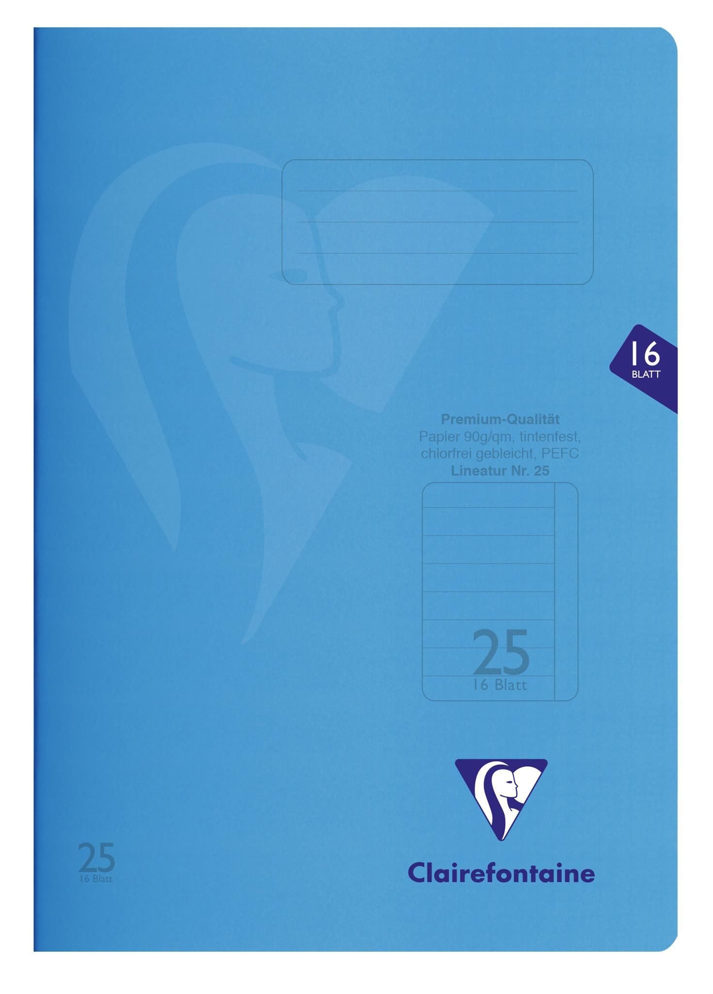 CLAIREFONTAINE Schulheft Clairefontaine S'coolbook A4 Lin. 25 blau 16BL