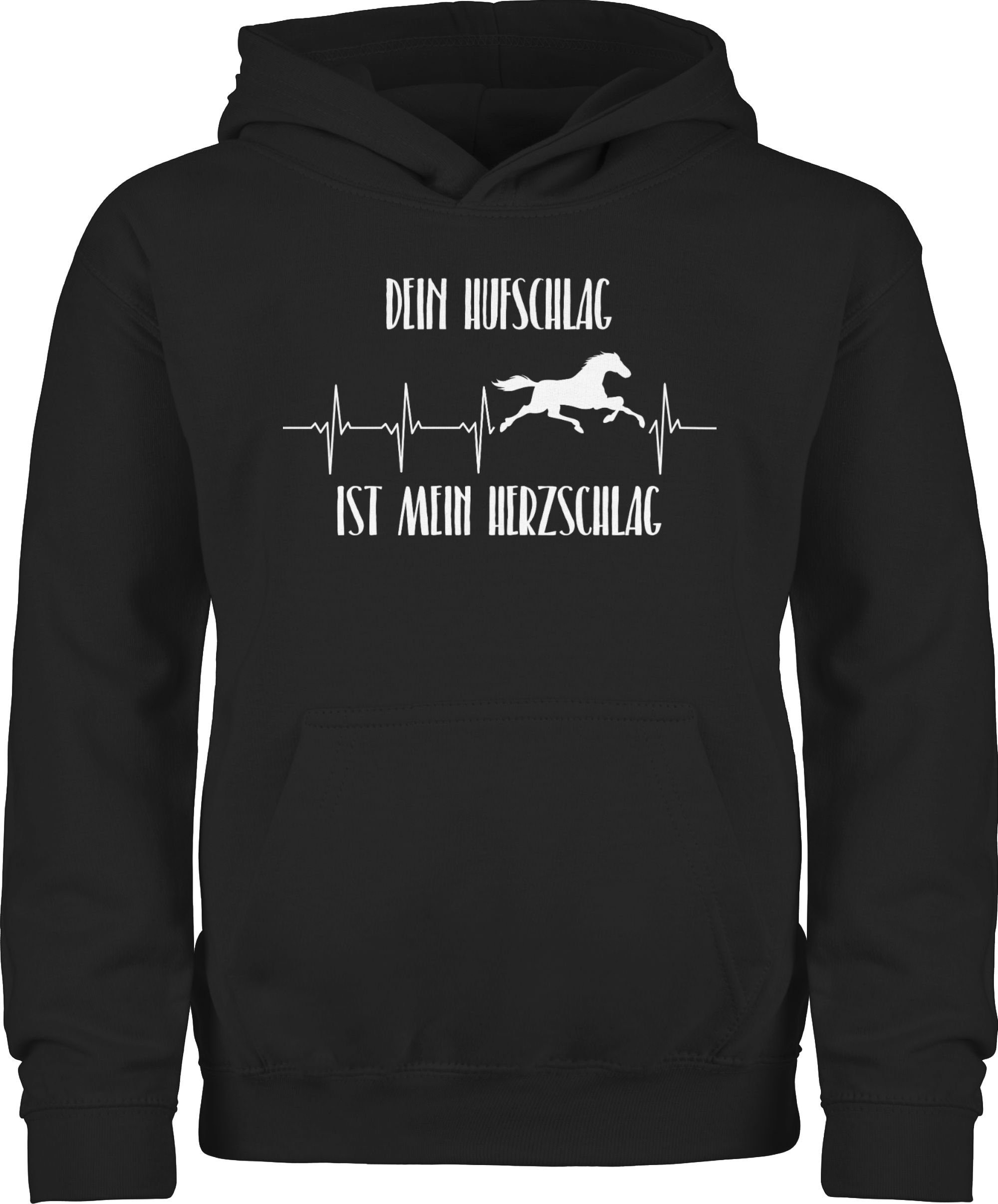 Hufschlag Herzschlag Dein Hoodie Schwarz Shirtracer mein ist Pferd 1