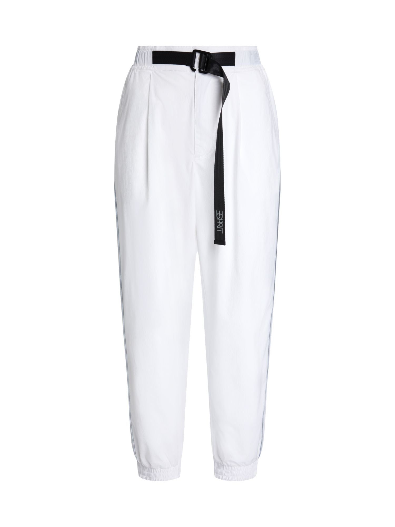 Jogger im Esprit mit Pants WHITE Jogger-Style High-Rise-Pants Gürtelschließe