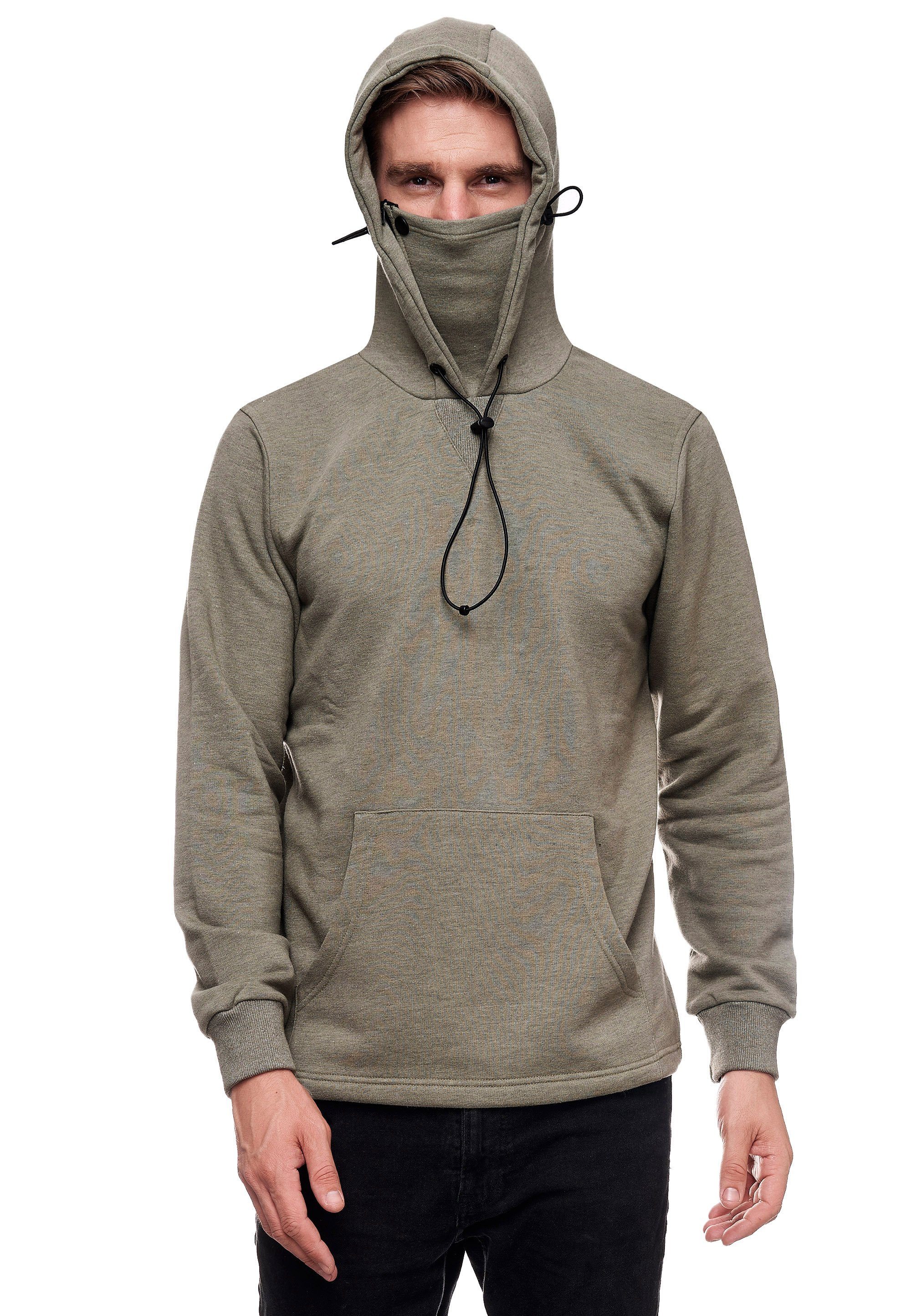 Mund-Nasen-Bedeckung Neal khaki Rusty intregrierter Kapuzensweatshirt mit