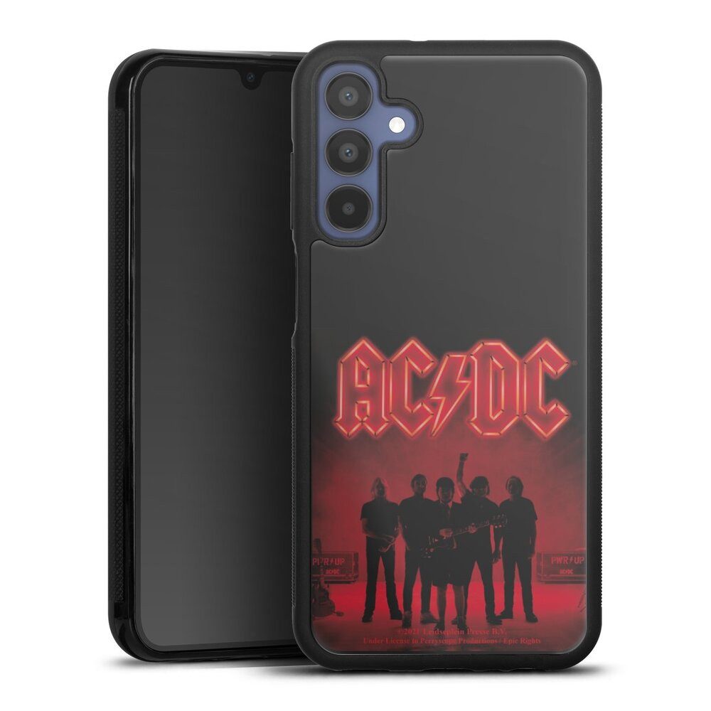 DeinDesign Handyhülle ACDC Offizielles Lizenzprodukt Band PWR Band Silhouette, Samsung Galaxy A15 5G Gallery Case Glas Hülle