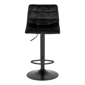 ebuy24 Barhocker 2er Set Middelfart Barhocker Velour schwarz, schwa