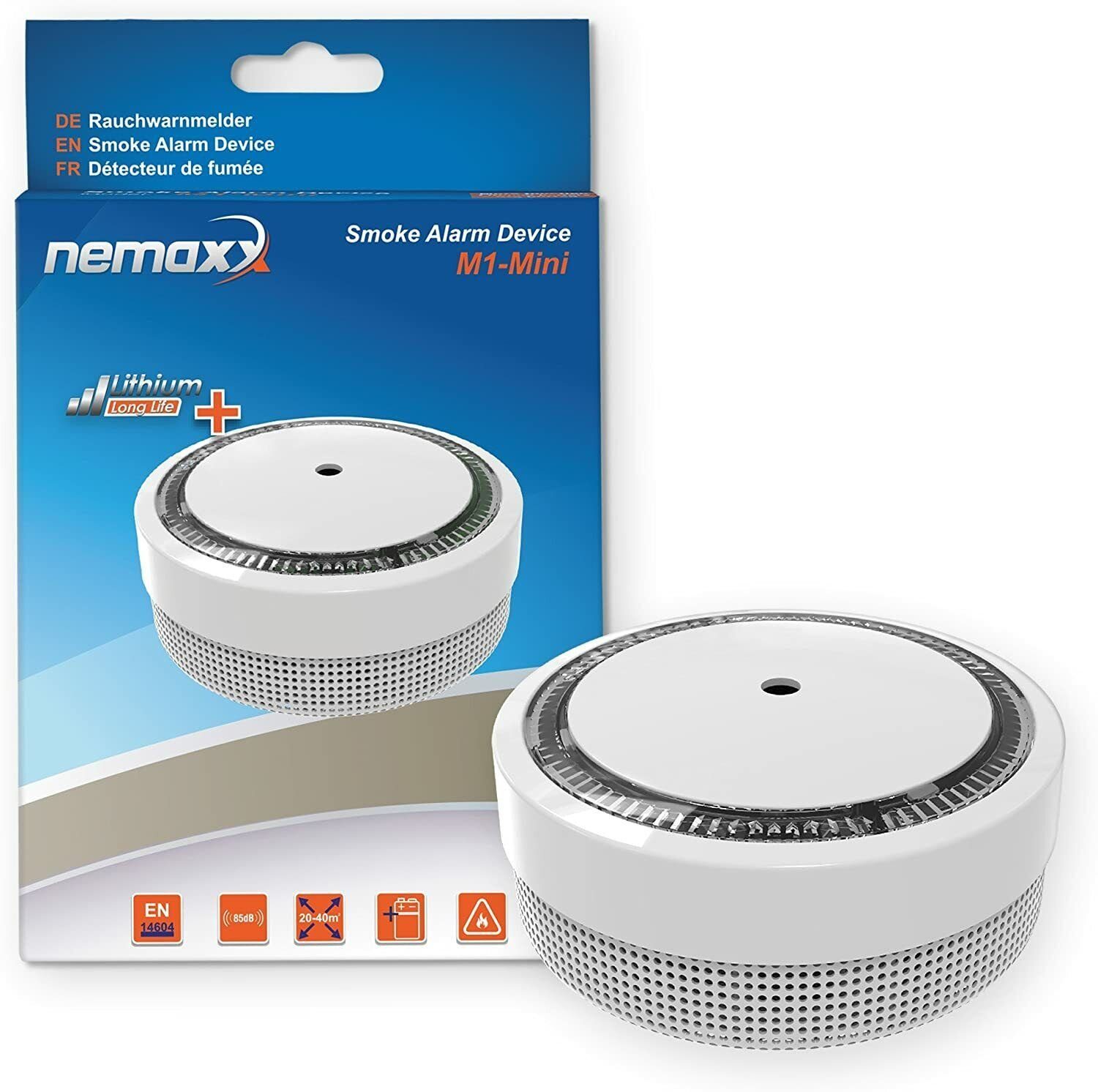NEMAXX Design M1-Mini (Lithium) Rauchwarnmelder mit VdS-Zertifizierung  Rauchmelder