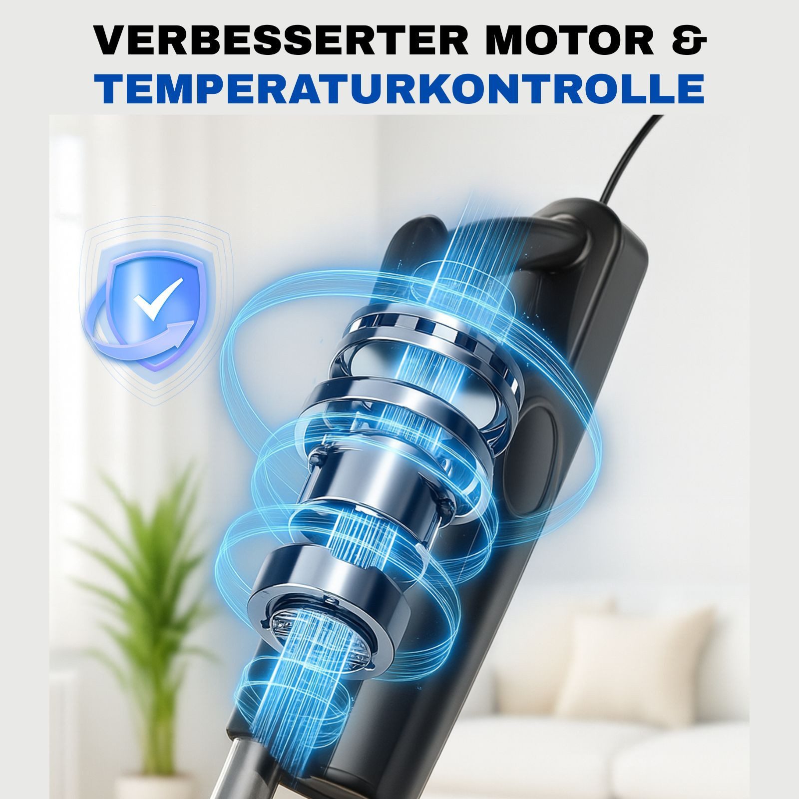 Allyson Handstaubsauger Staubsauger mit Kabel, 400W/60kPa Handstaubsauger mit 7m Kabellänge, 400,00 W, beutellos HEPA Filter, langes Kabel, hohe Saugleistung, Staubbehältervolumen 800ml