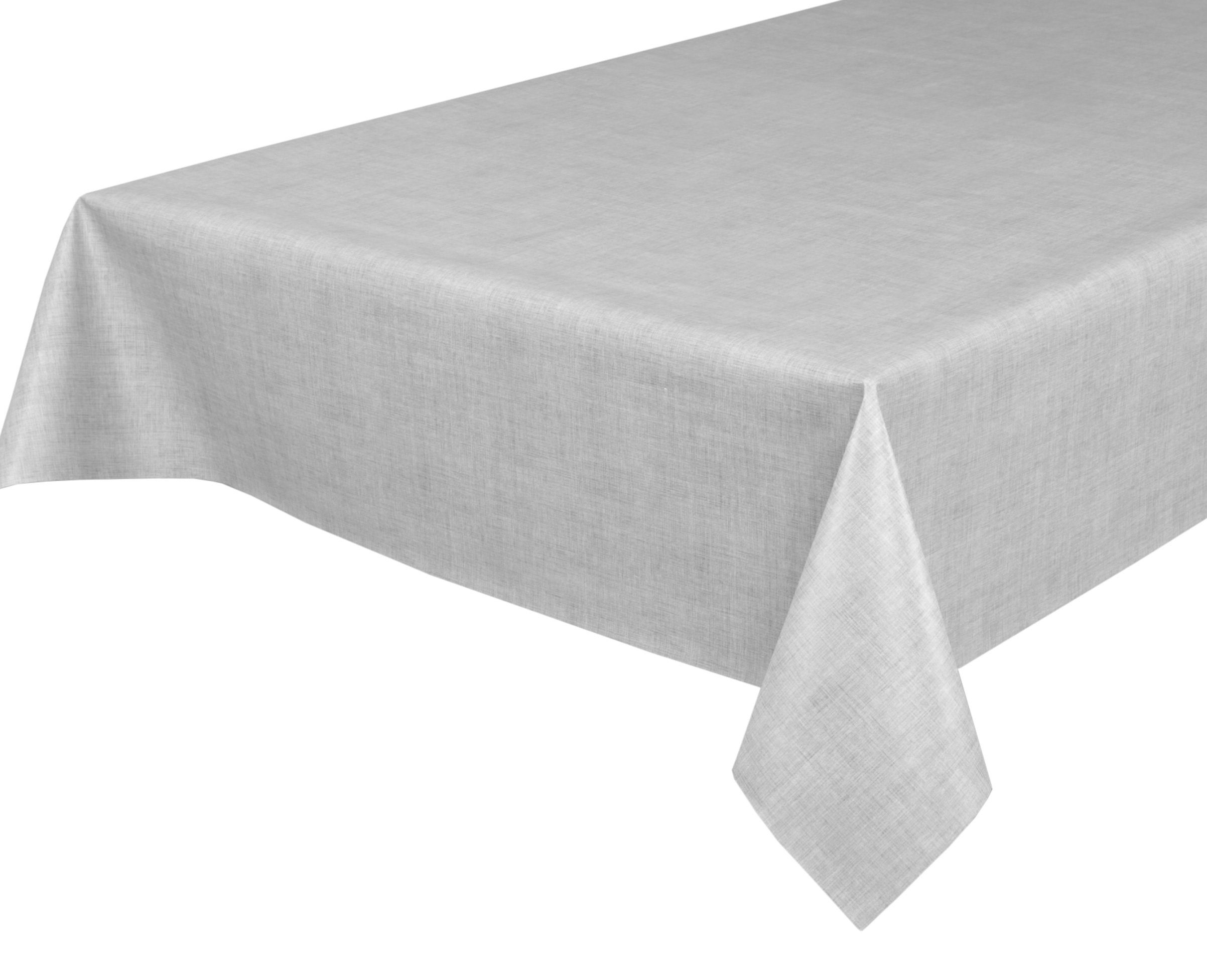 Beautex Tischdecke Wachstuchtischdecke Leinen hellgrau, abwaschbar, Garten & Balkon (1-tlg), Wasserundurchlässiger Tischschutz mit versiegelter Oberfläche