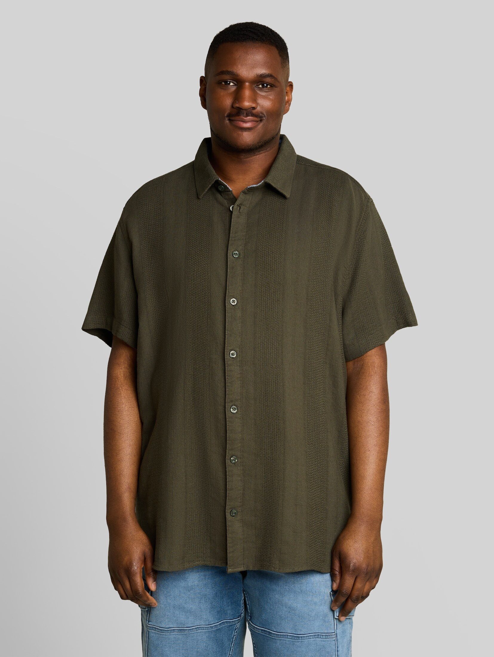 TOM TAILOR PLUS Kurzarmhemd Blusen & Shirts Plus Size - Kurzarmhemd aus Baumwolle