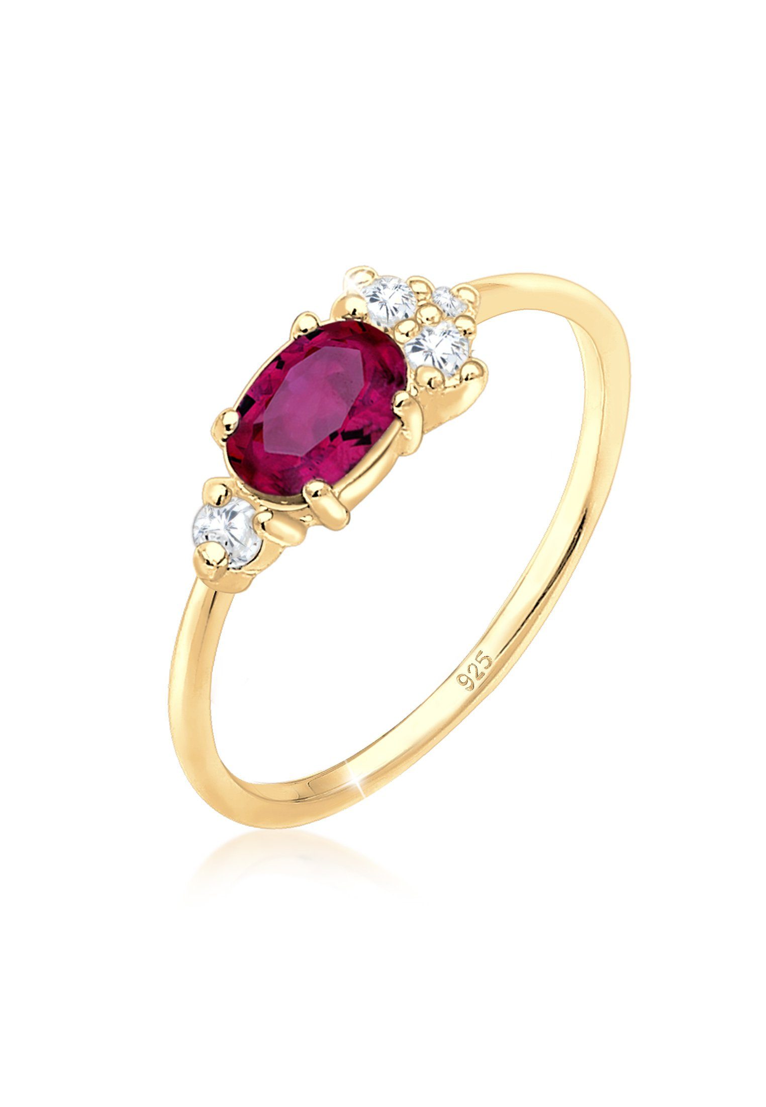 Elli Premium Verlobungsring Zirkonia Synthetischer Rubin günstig online kaufen