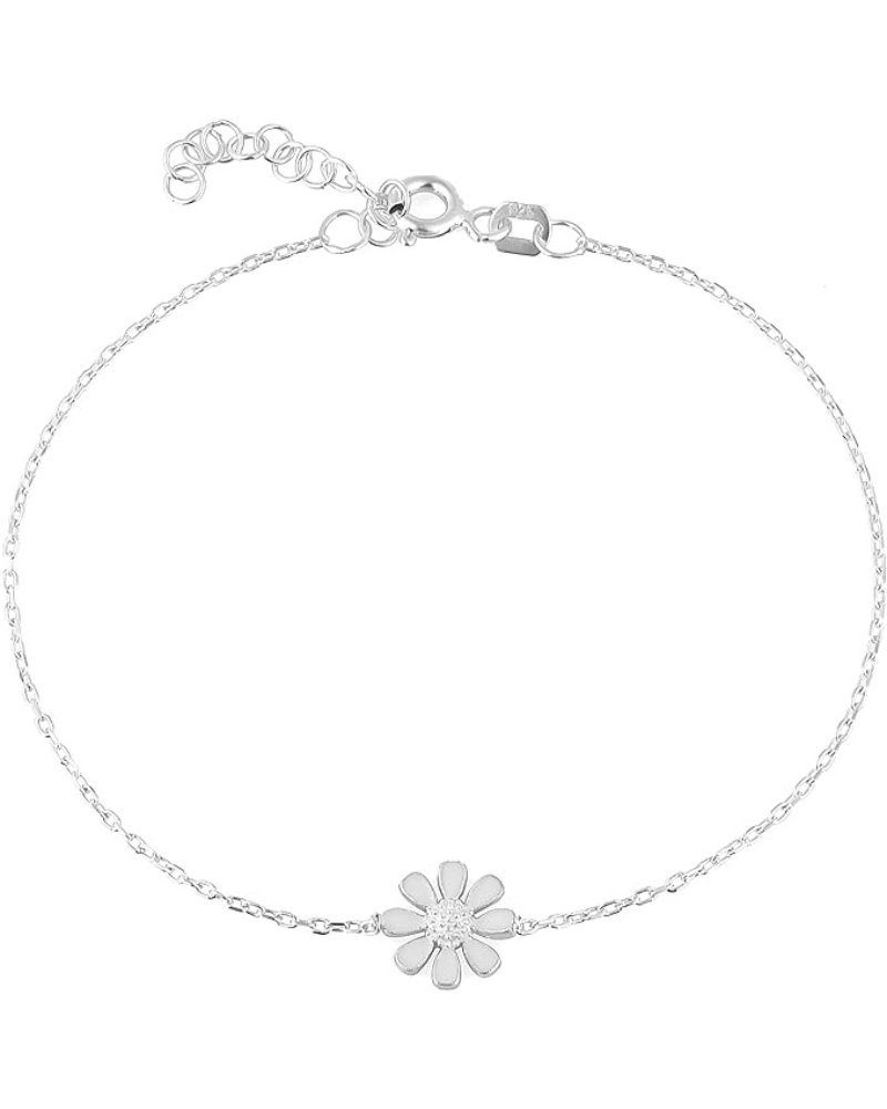 Einzelstück Armband Einzelstück® Armband Daisy mit Gänseblümchen I, mit Zirkonia Roségold