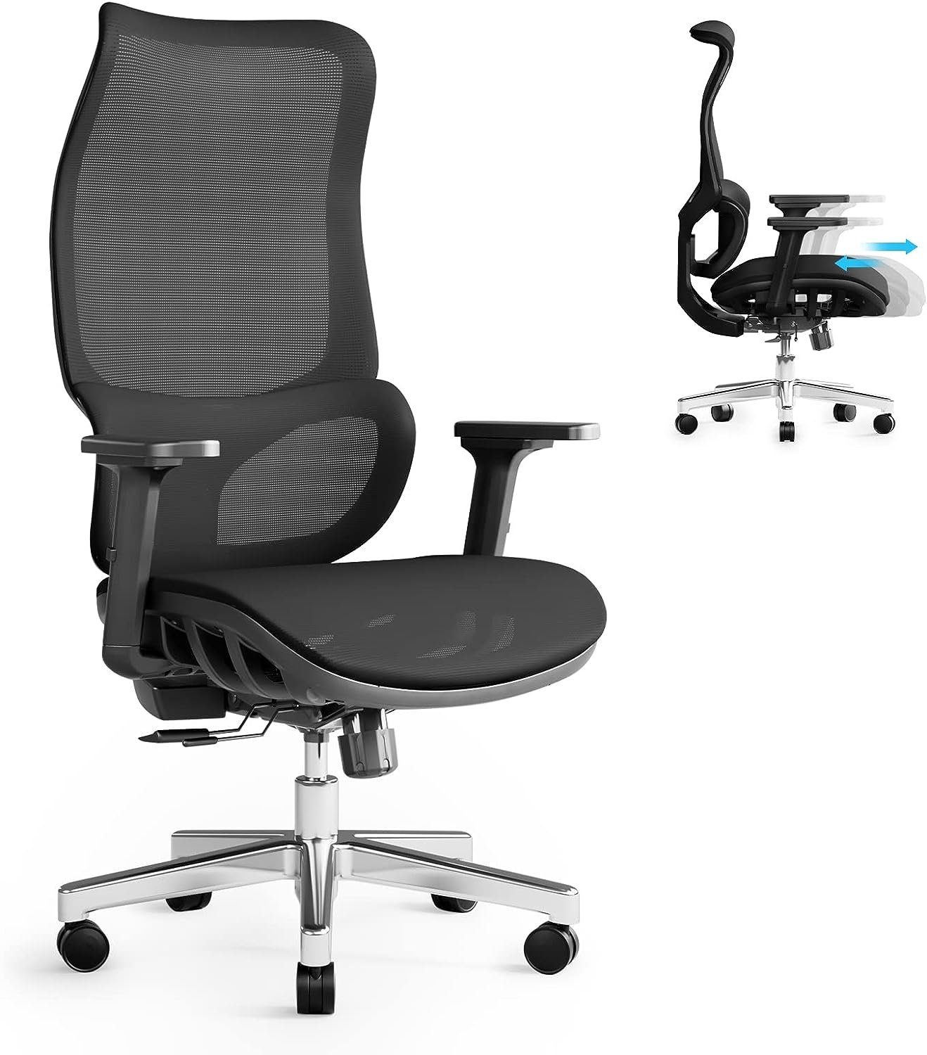 JOYFLY Bürostuhl (Bürostuhl Ergonomisch, Office Chair mit Verstellbarer), Bürostuhl Ergonomisch Office ChairVerstellbarer SitzSchreibtischstuhl