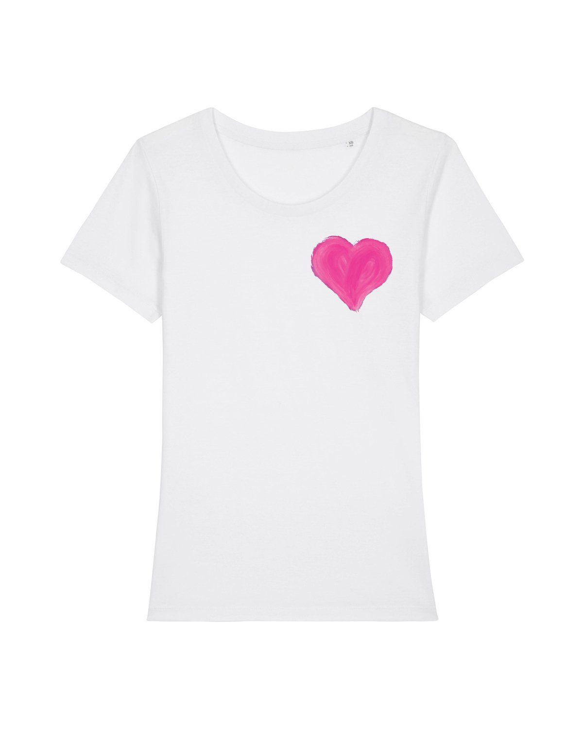 Pink (1-tlg) weiß wat? Print-Shirt Apparel Heart