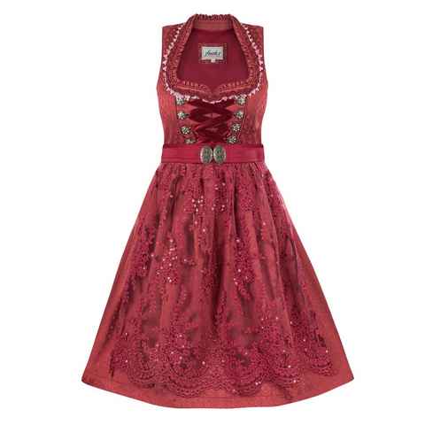 Trachten24.de Dirndl Midi Dirndl Minni beere (2-tlg) Rockteil 60cm