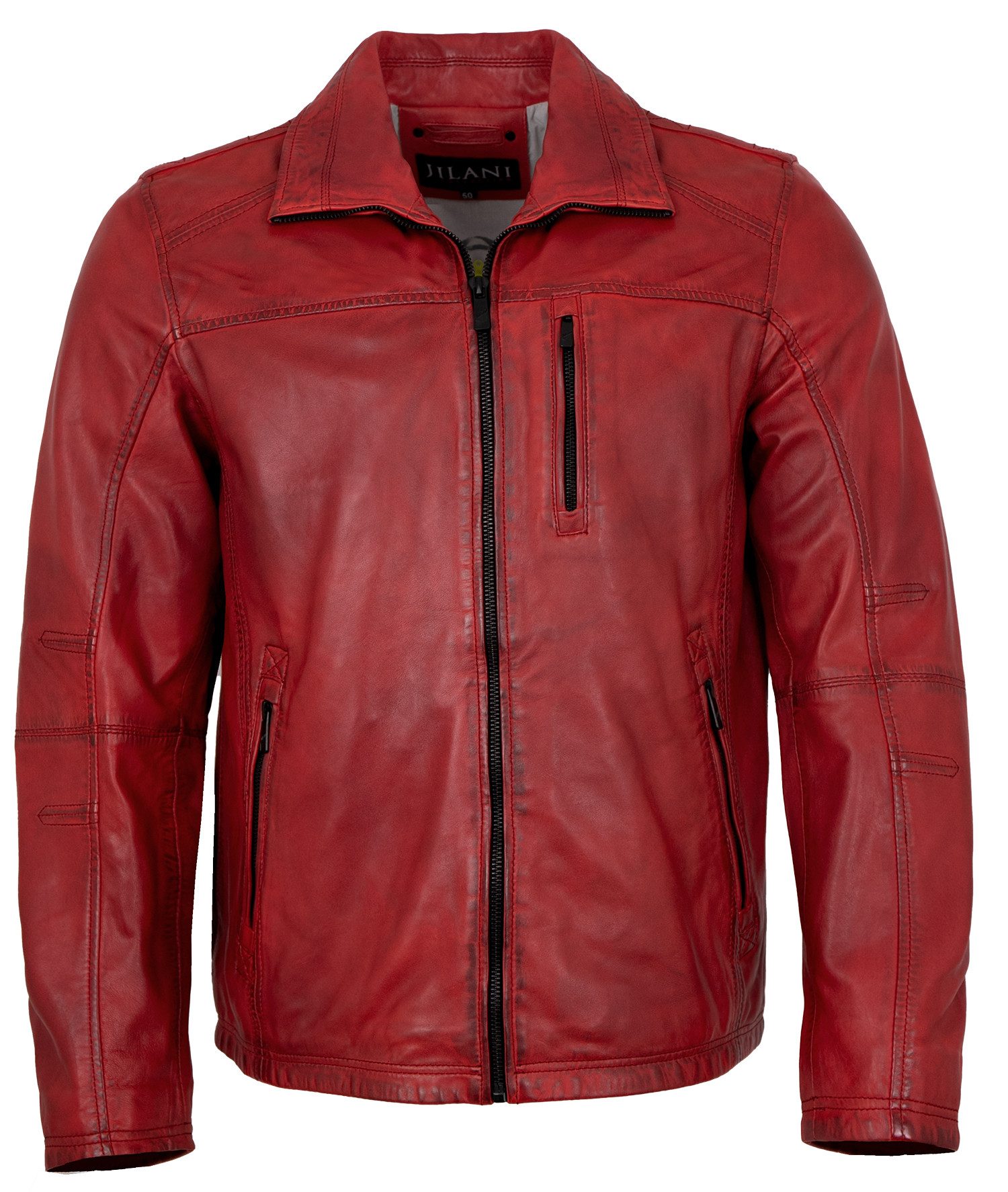 Jilani Lederjacke Ilmo Jilani - Herren Lederjacke Lammnappa rot günstig online kaufen