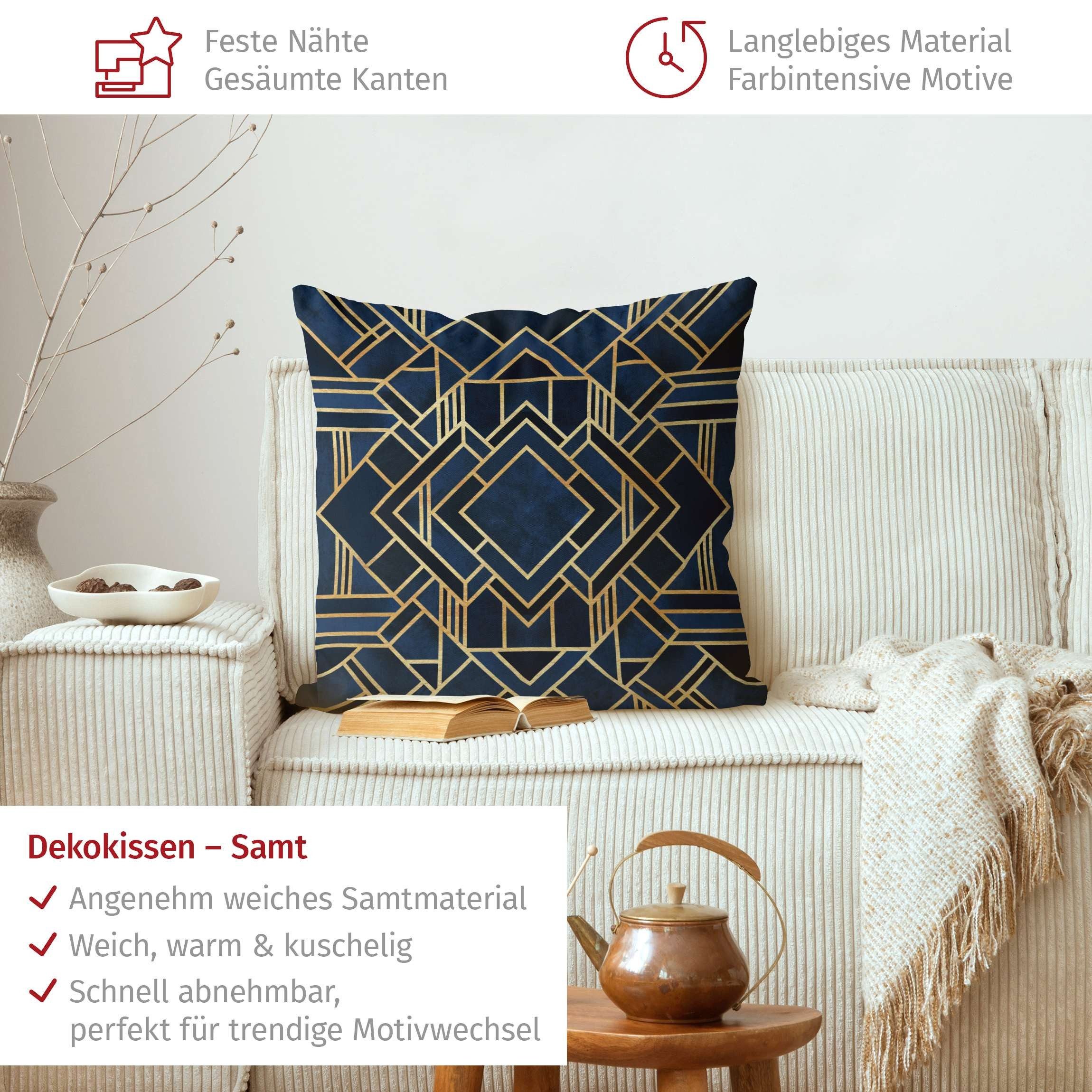 Bilderdepot24 Dekokissen drinnen Kissenhülle/ Sofakissen/ Zierkissen Kissenhülle gold Muster Ab, Bezug Aquarell mit / ohne Füllung Zierkissen Outdoor Sofa Bett