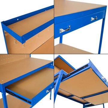 in.tec Werkbank, Berching Werktisch 120x60x150cm Blau