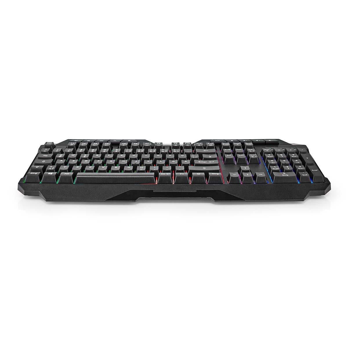 Nedis GKBD110BKDE Gaming-Tastatur (Gaming-Tastatur, LED-Beleuchtung, leise Tasten, Multimedia-Funktion)