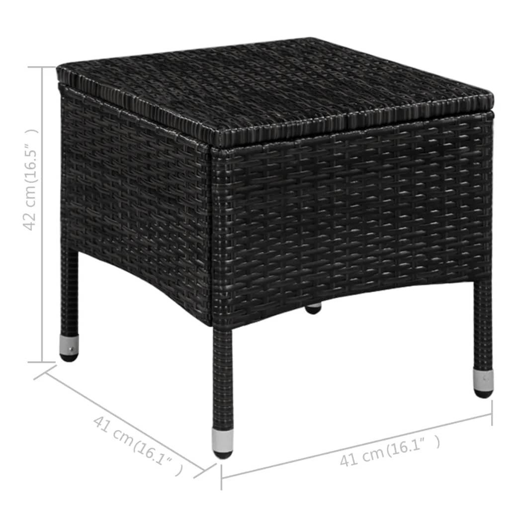 Polstern Rattan furnicato mit Schwarz Hocker und Gartenstuhl Poly