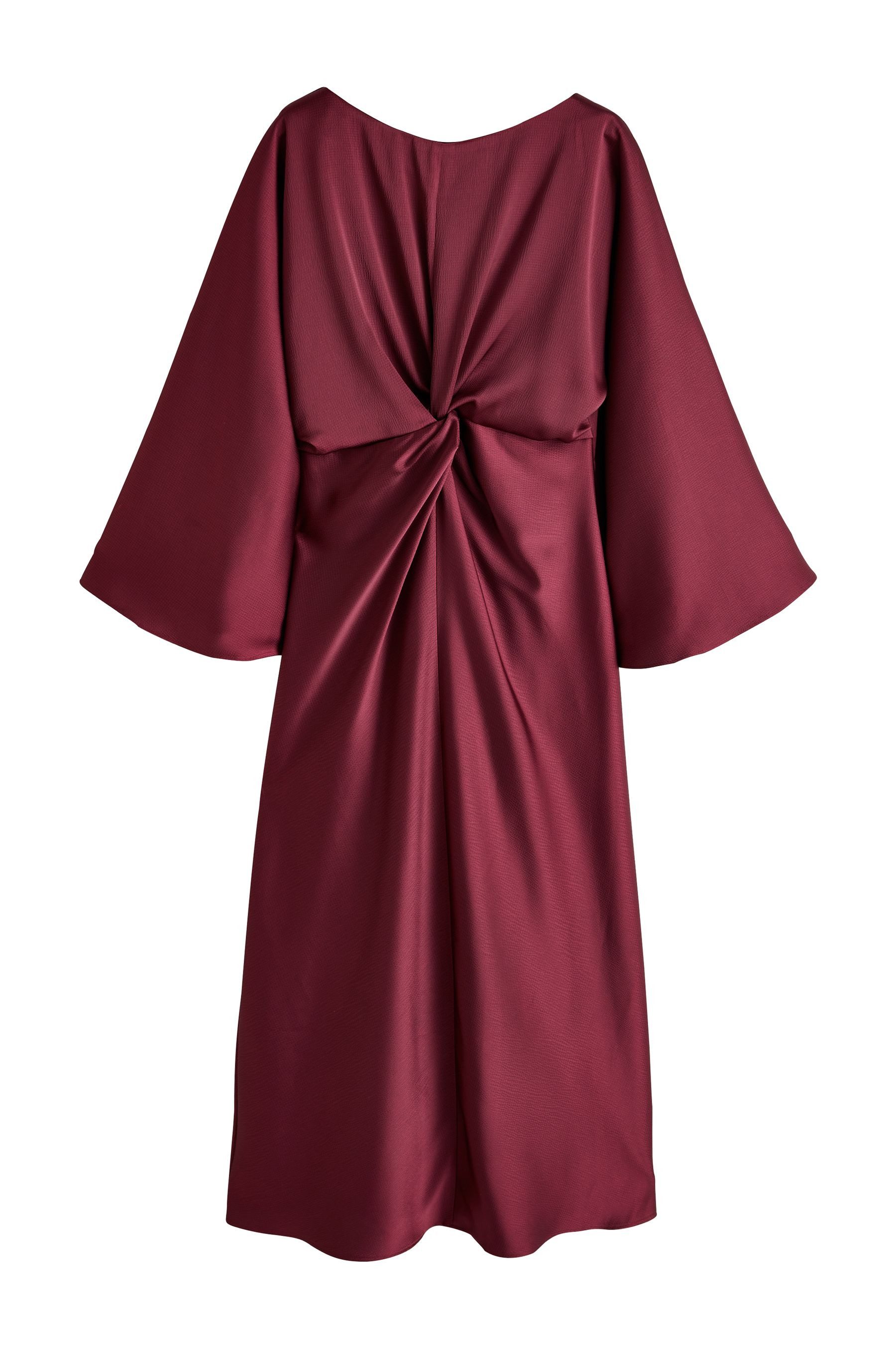 Next Maxikleid Satin-Maxikleid mit langen Ärmeln und Drehdetail (1-tlg)