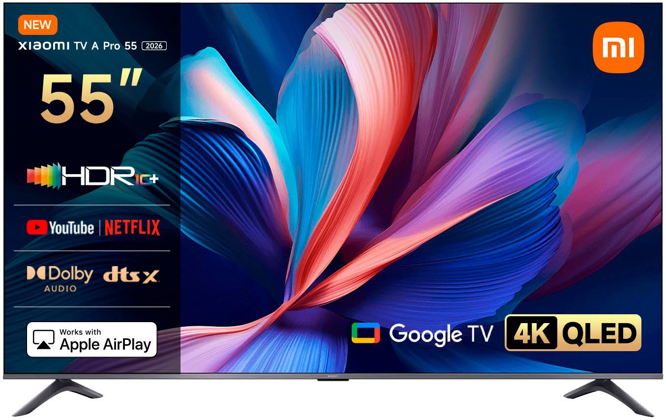 Xiaomi L55MB-APEU QLED-Fernseher (138 cm/55 Zoll, 4K Ultra HD, Smart-TV, Google TV, Xiaomi TV A Pro 55 (2026)
