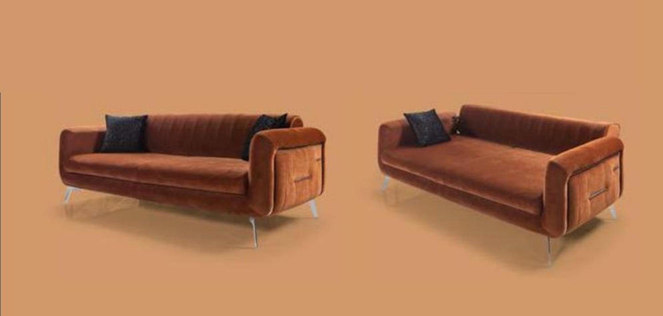 JVmoebel Sofa Sitzer Luxus Garnitur Schwarze Sofas Sofagarnitur Stoff, 3+3+1 in Made Europe Sessel