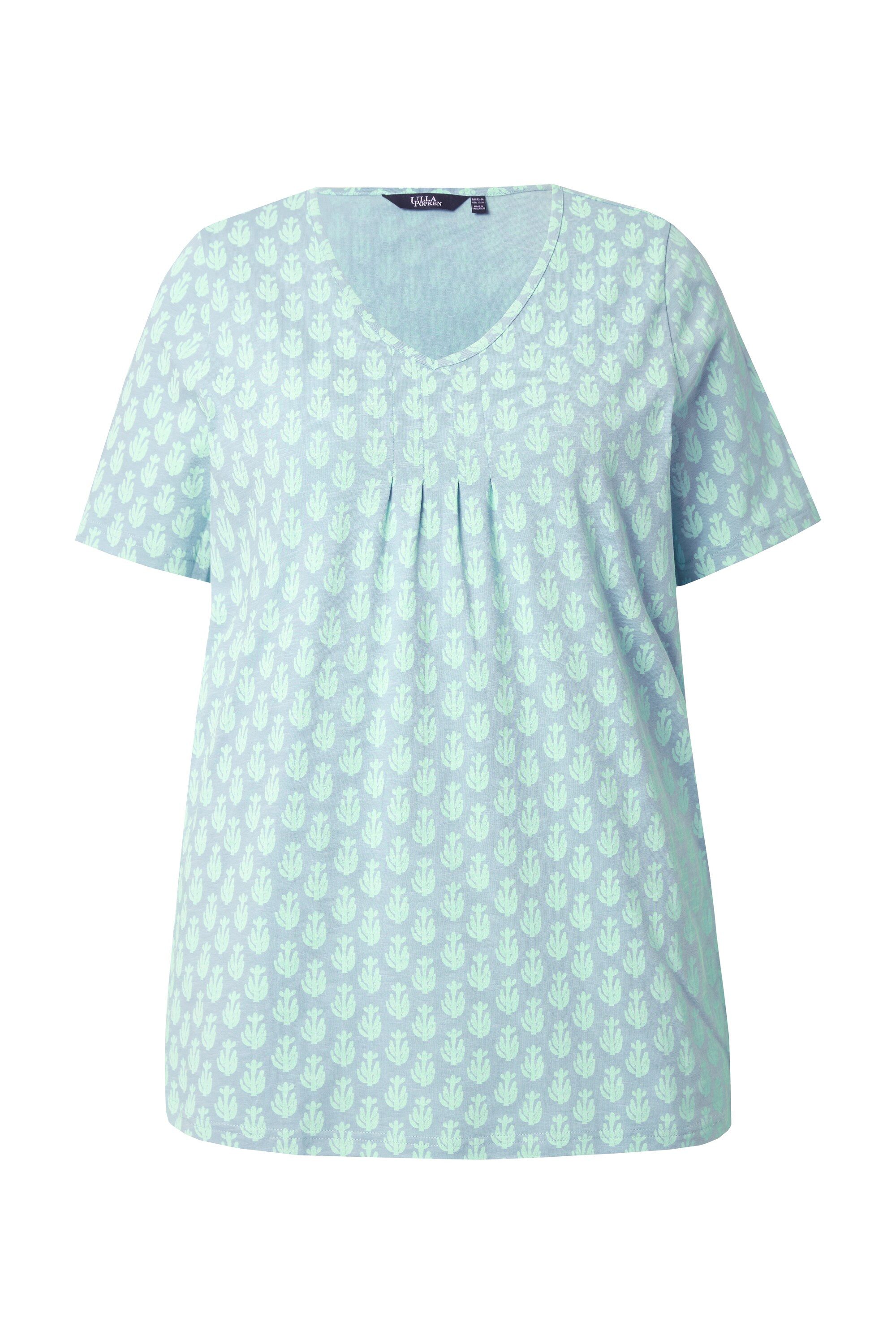 Ulla Popken T-Shirt T-Shirt A-Linie V-Ausschnitt günstig online kaufen