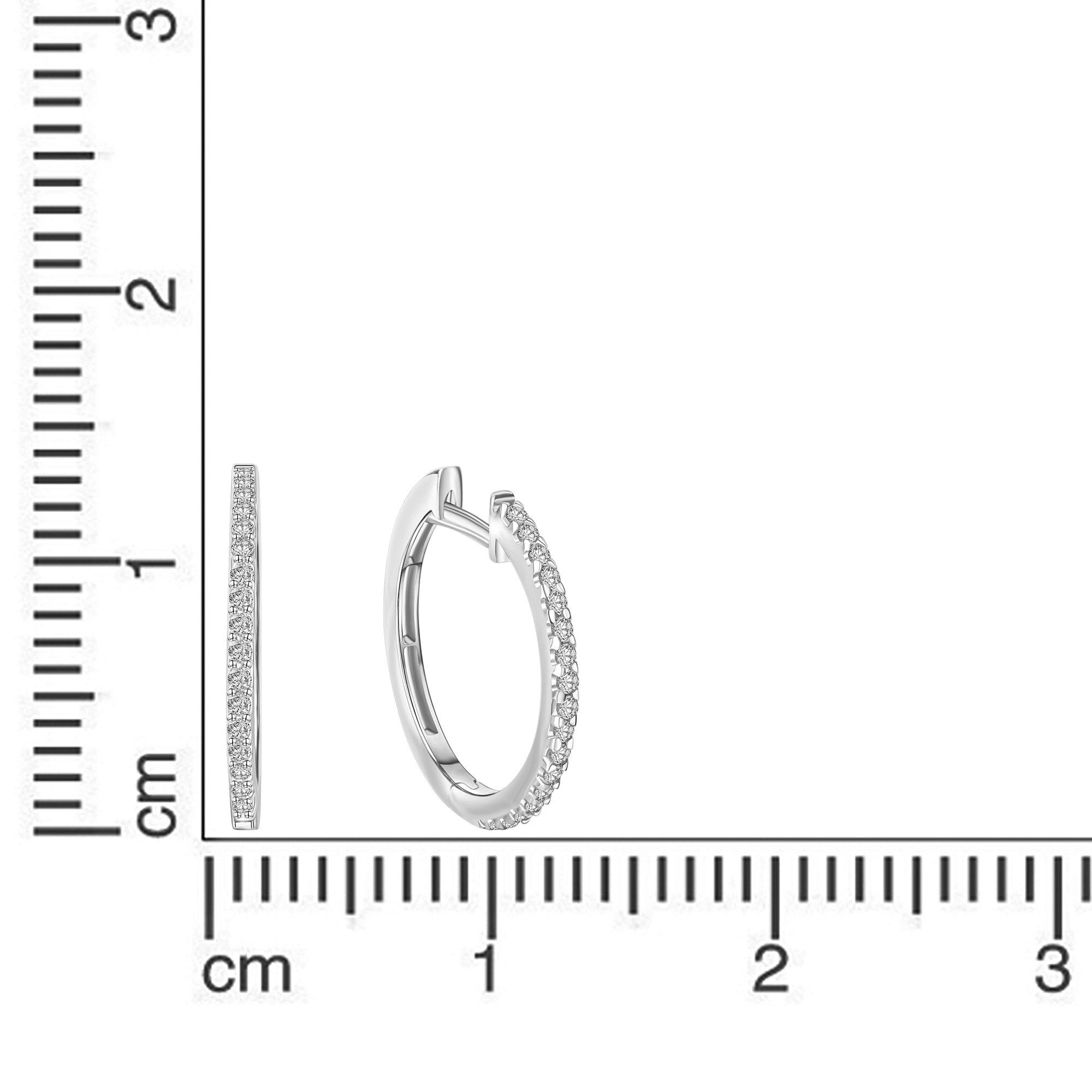 Vivance Paar Creolen 585/- Weißgold Zirkonia günstig online kaufen