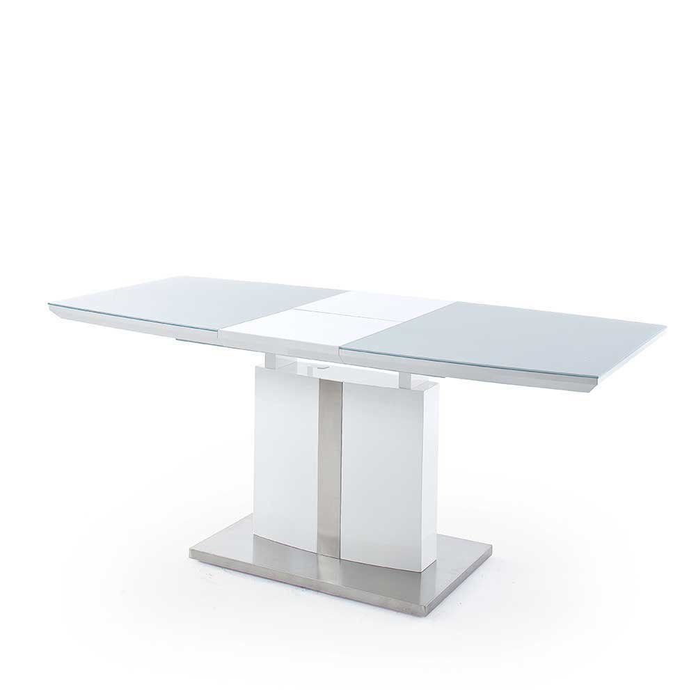 Säulen-Esstisch mit Tischplatte ausziehbar Pharao24 in Bootsform, Ivericiano,