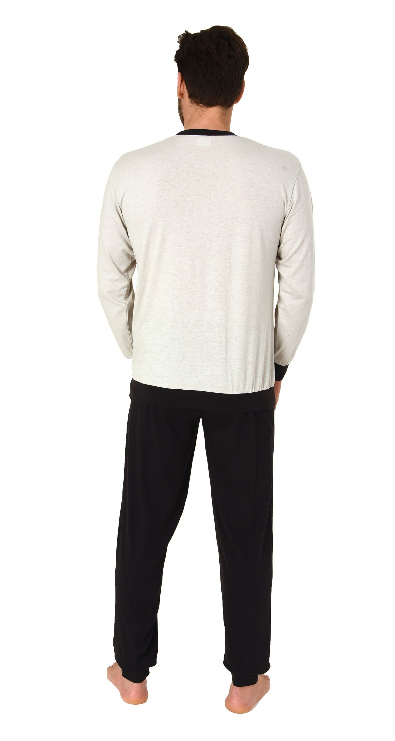Normann Pyjama Lässiger Herren langarm Schlafanzug günstig online kaufen