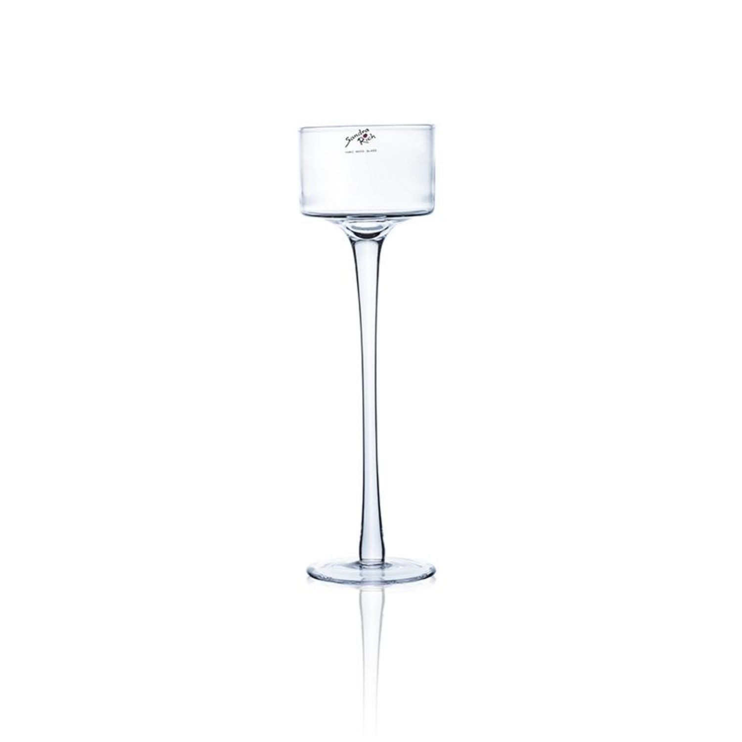 Sandra Rich Teelichthalter auf Fuß, Farbe: Transparent, Höhe: 30cm