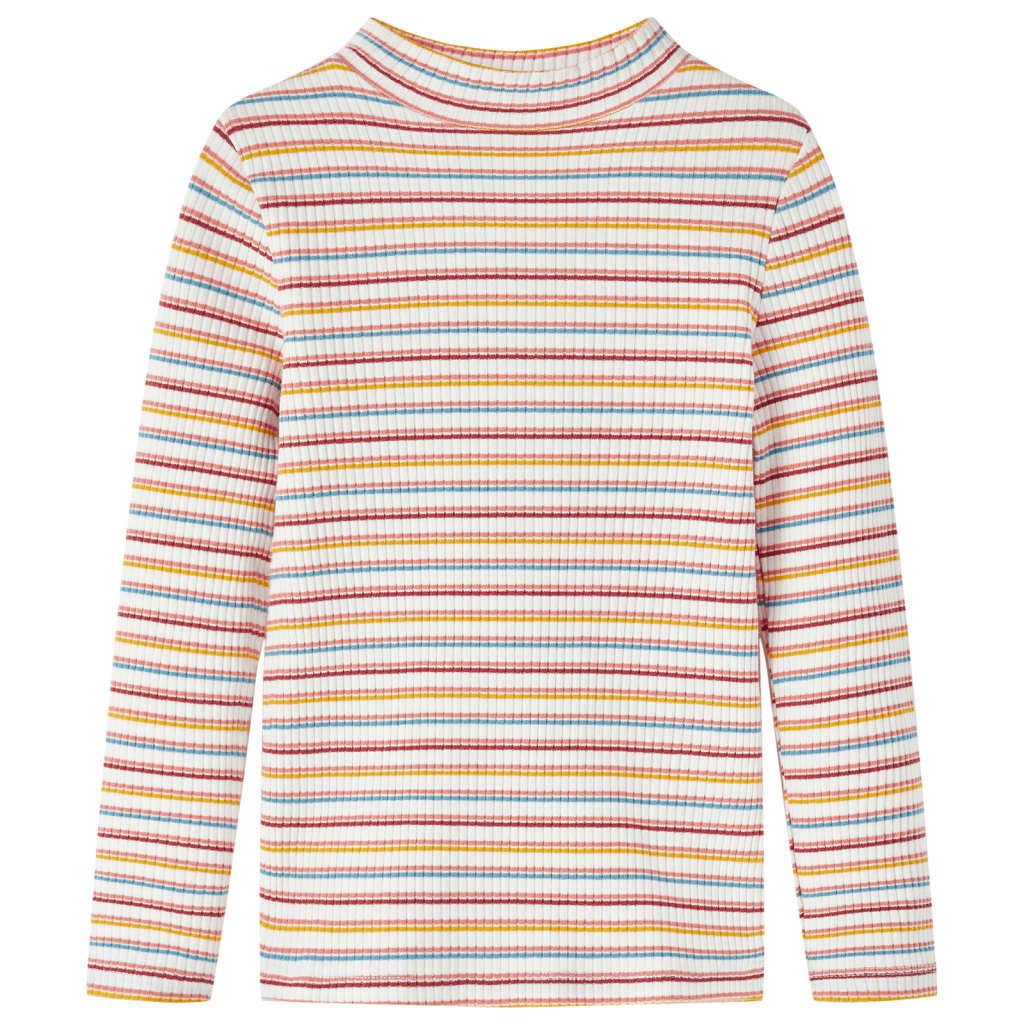 vidaXL T-Shirt vidaXL Kinder-Langarmshirt Halbrollkragen Ecru 104