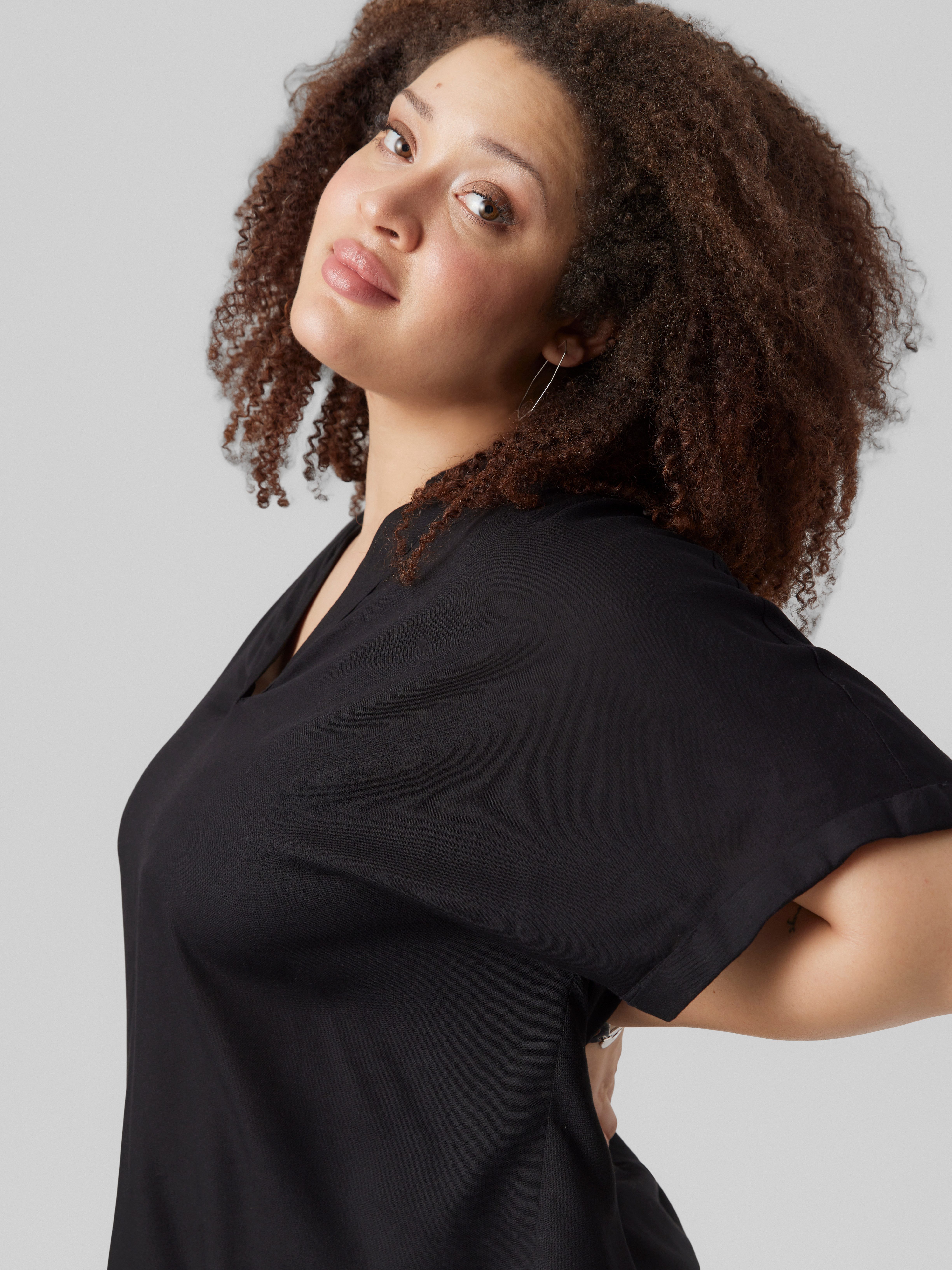 Vero Moda Curve Shirtbluse VMCBEAUTY SS TOP NOOS CUR Viskose, regular fit, günstig online kaufen