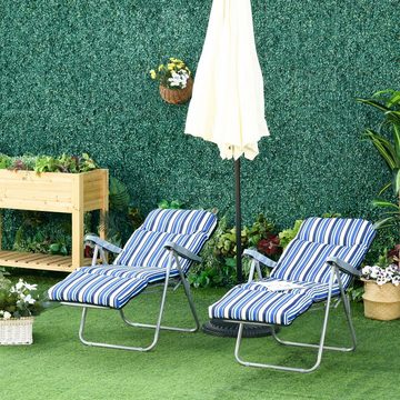 Outsunny Gartenliege Gartenliege Gartenmöbel Set Stahl Polyester 60 x 75 x 65-102 cm, Set, 2 St., Lounge Chair, klappbar