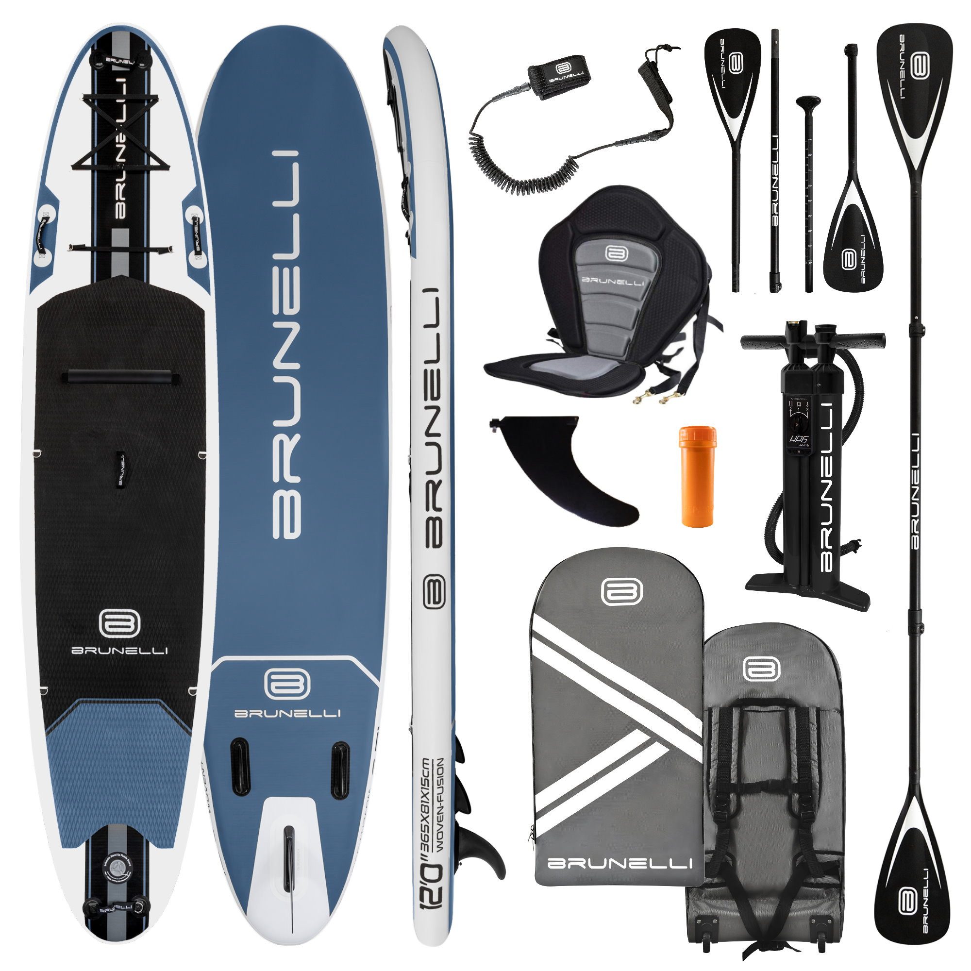 Brunelli SUP-Board BRUNELLI 12.0 Woven X Fusion Double Layer iSUP Board aufblasbar Stand