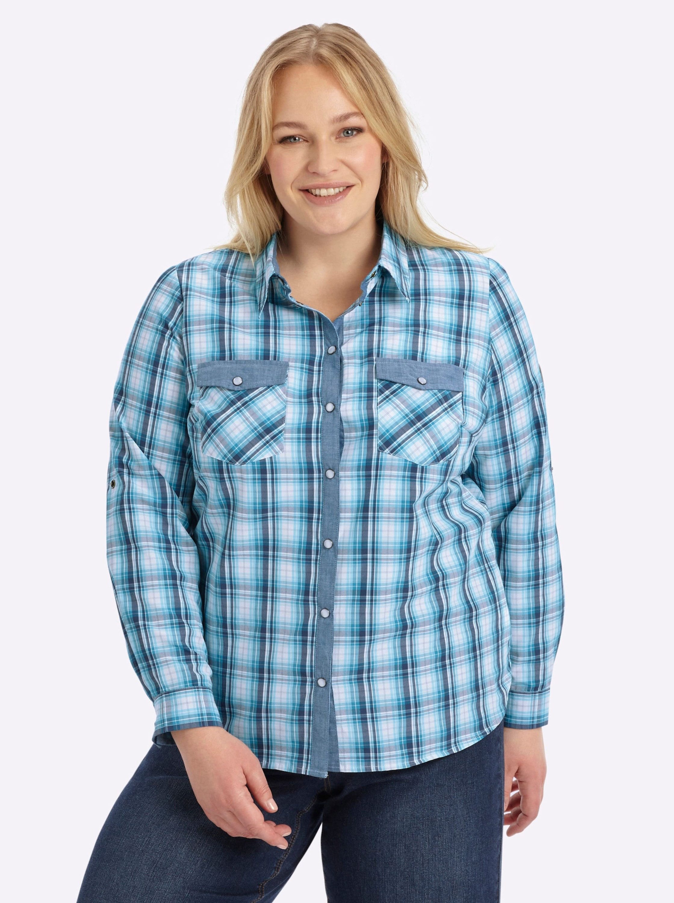 Witt Klassische Bluse Karo-Bluse Langarm