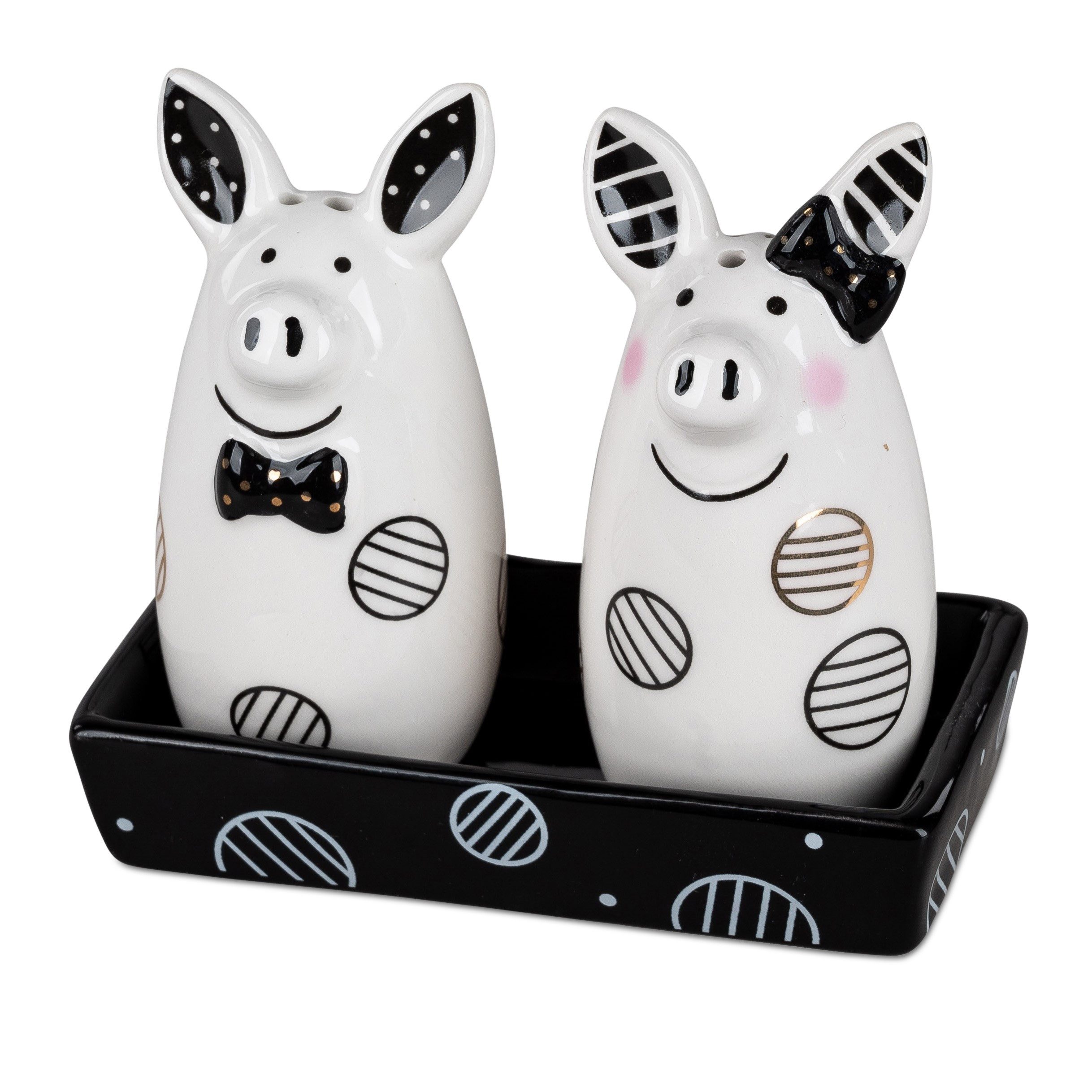 formano Salz- / Pfefferstreuer Modern Trend Style, Höhe: 9cm, Farbe: Weiß, Motiv: Schweine