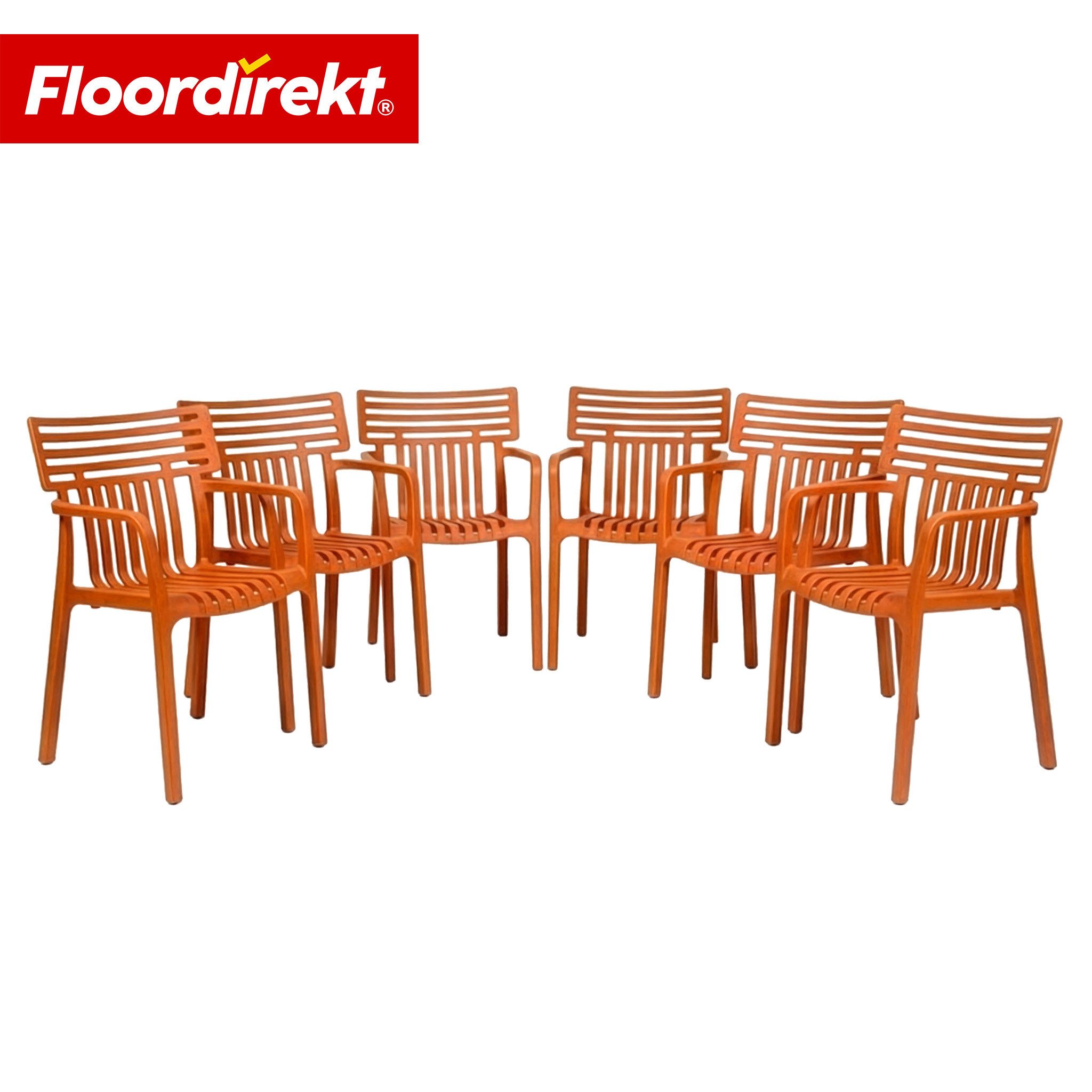 Floordirekt Gartenstuhl Designstuhl Sitwell stapelbar aus Kunststoff wetterfest UV-beständig (1 Stuhl oder 6-er Set), verschiedene Farben